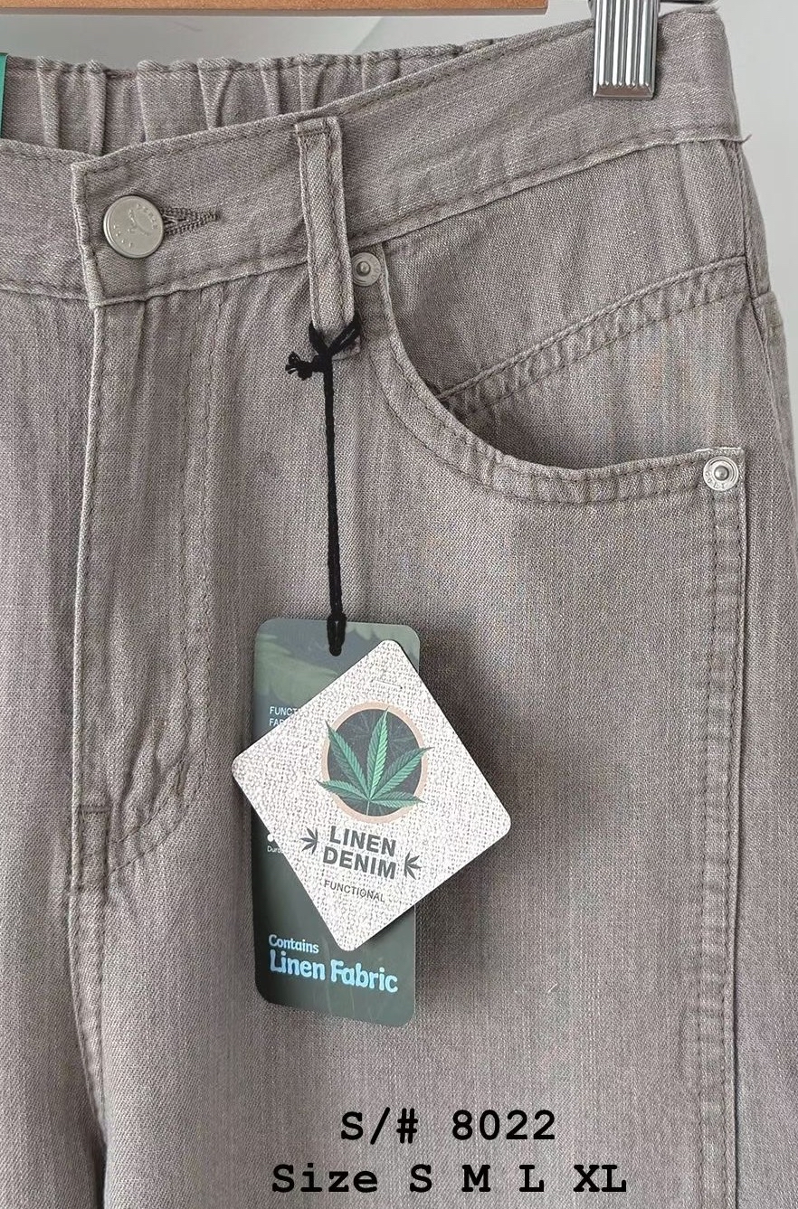 超薄棉麻側骨褲