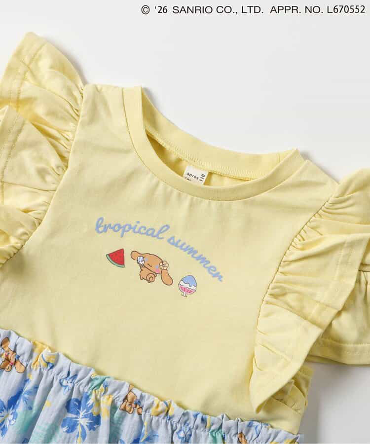 🇯🇵預訂 日本直送🇯🇵Apres les cours x Sanrio系列三色烘烤人物印花花卉滿拼接荷葉邊連身裙