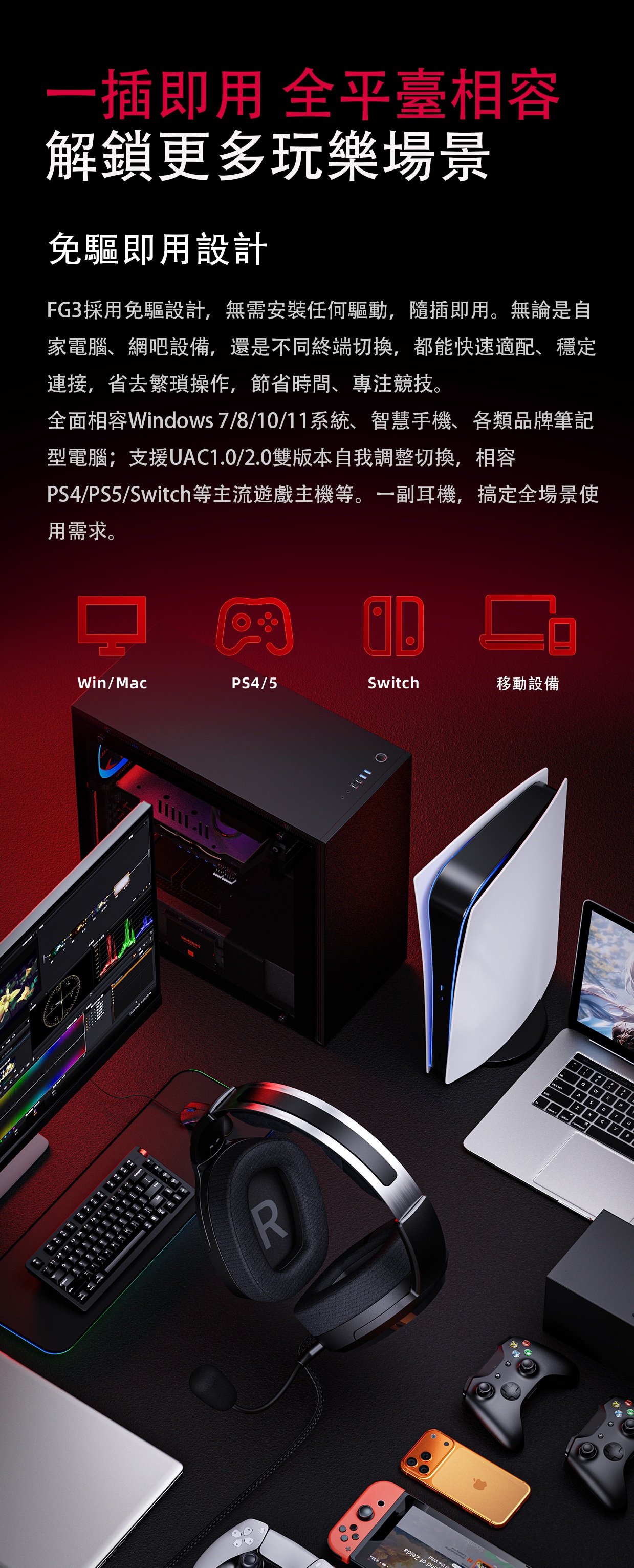 首款電競耳機 ~ 賽級好聲音 ~ FiiO FG3