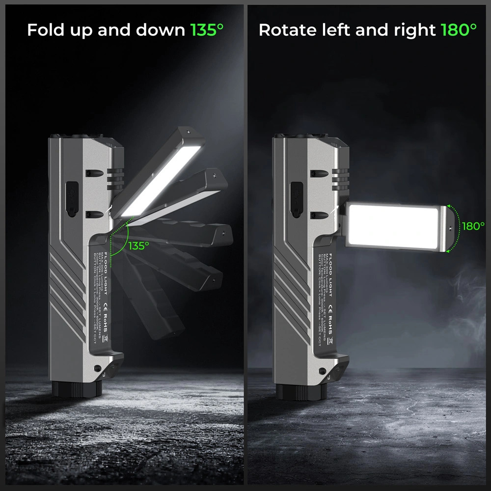 【新品上市】Wurkkos HD05 折疊式四合一 EDC 手電筒（聚光燈/泛光/紅光/紫外線），3100流明，射程335米，可旋轉180°翼狀泛光燈（3000–6000K）