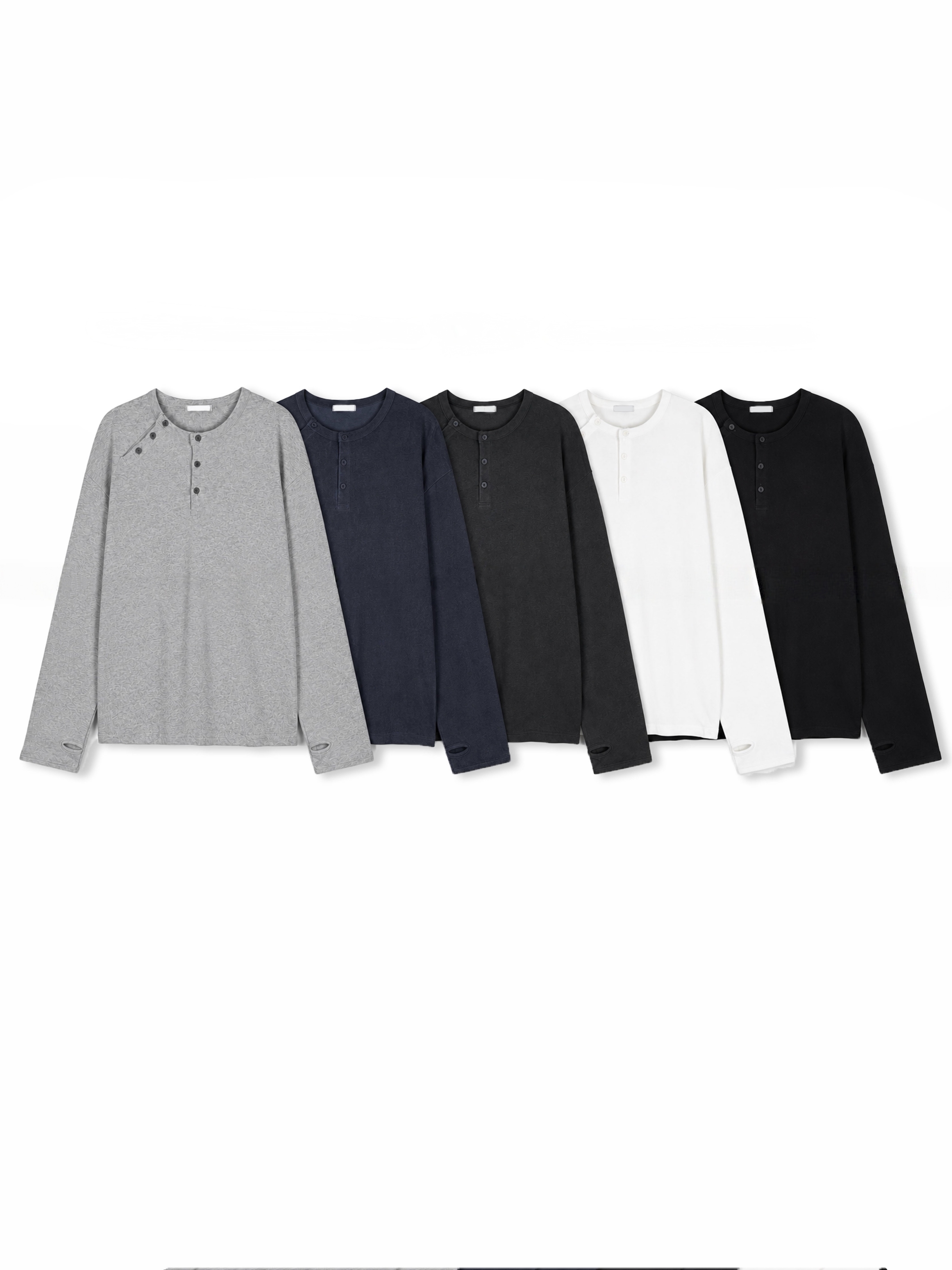 Asymmetric Button Long Sleeve