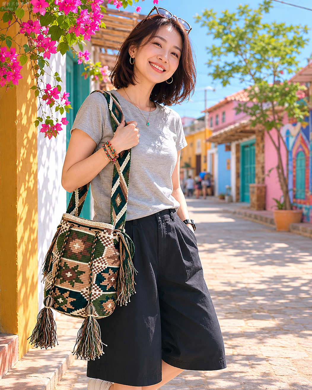 【背得起嘅藝術品】哥倫比亞正宗 Wayuu Mochila 手工民族編織袋  [預計 : 6月中至尾發貨] (PO-WY-BGEGRN-G06)