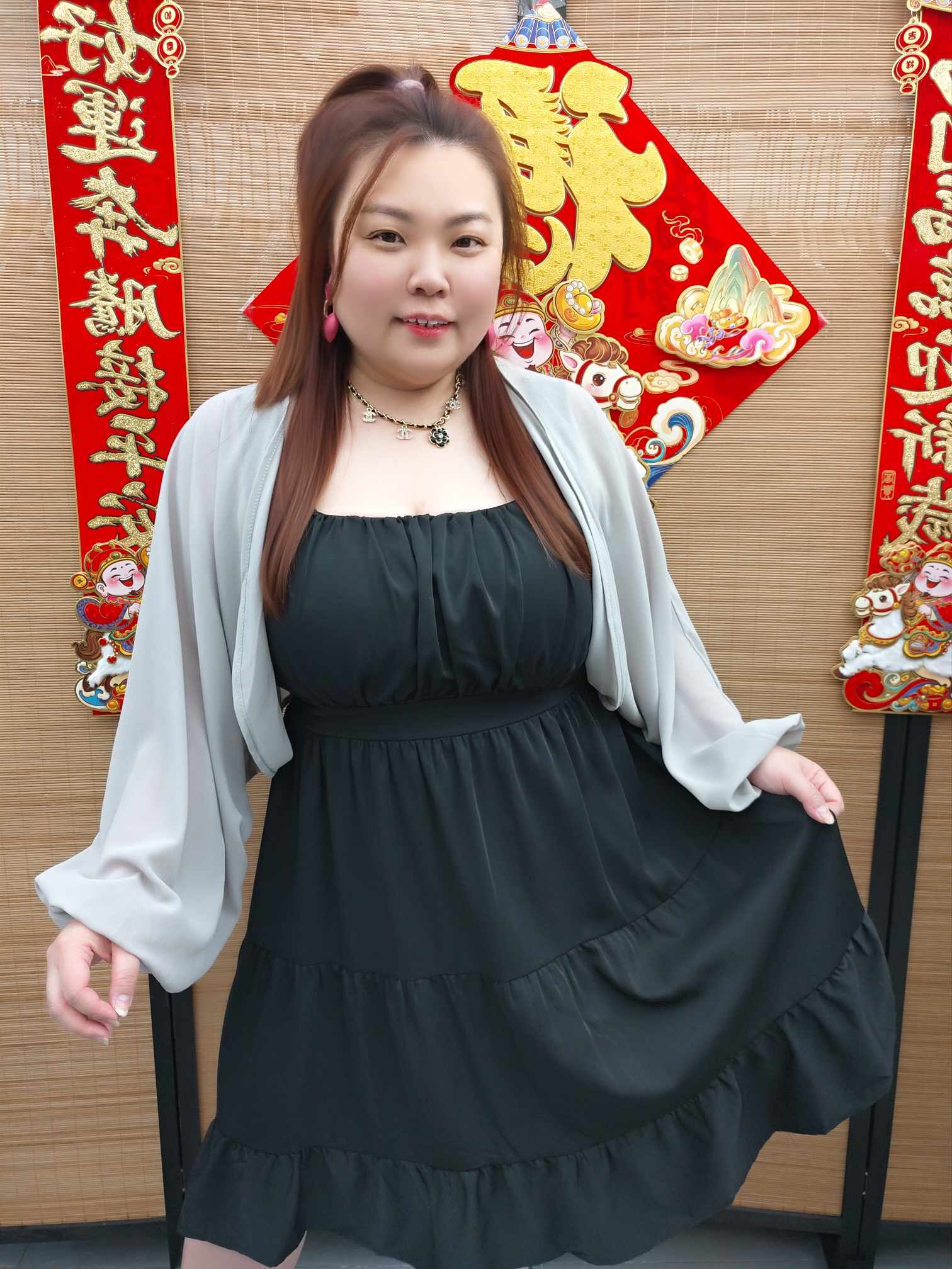 DDB16 81761(C6) 吊带皱褶附垫设计两件式小洋装