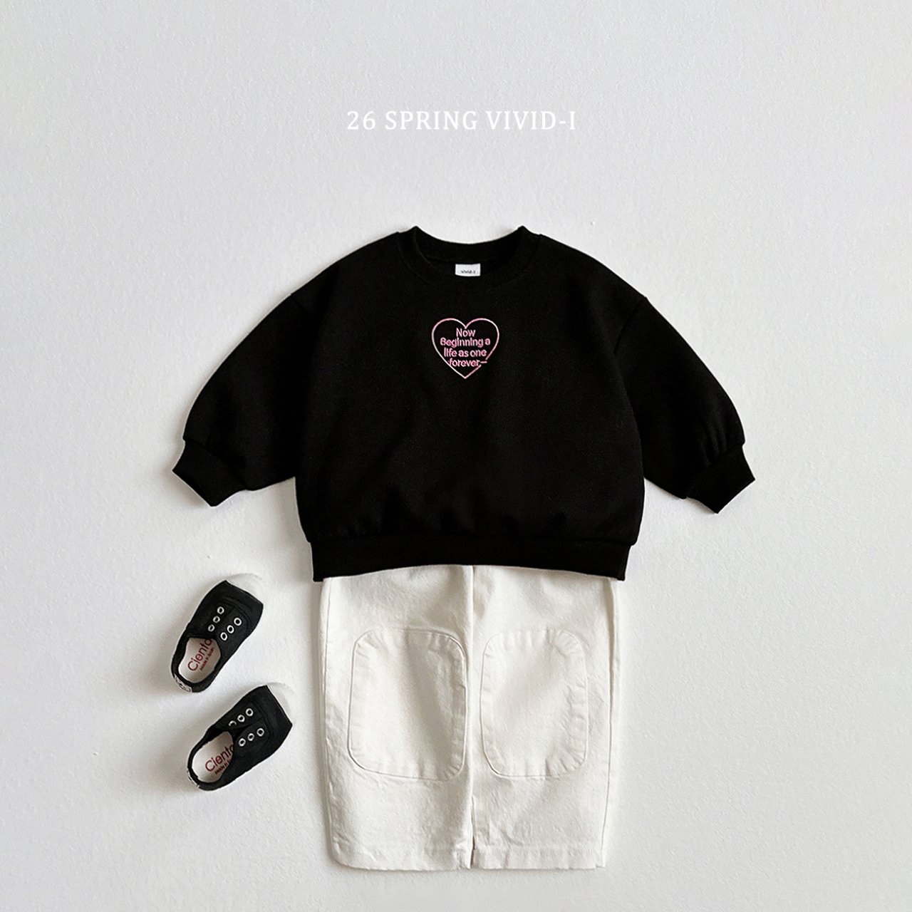 🌸預訂 韓國直送🌸🇰🇷VIVIDI四色愛心字母刺繡長袖上下套裝