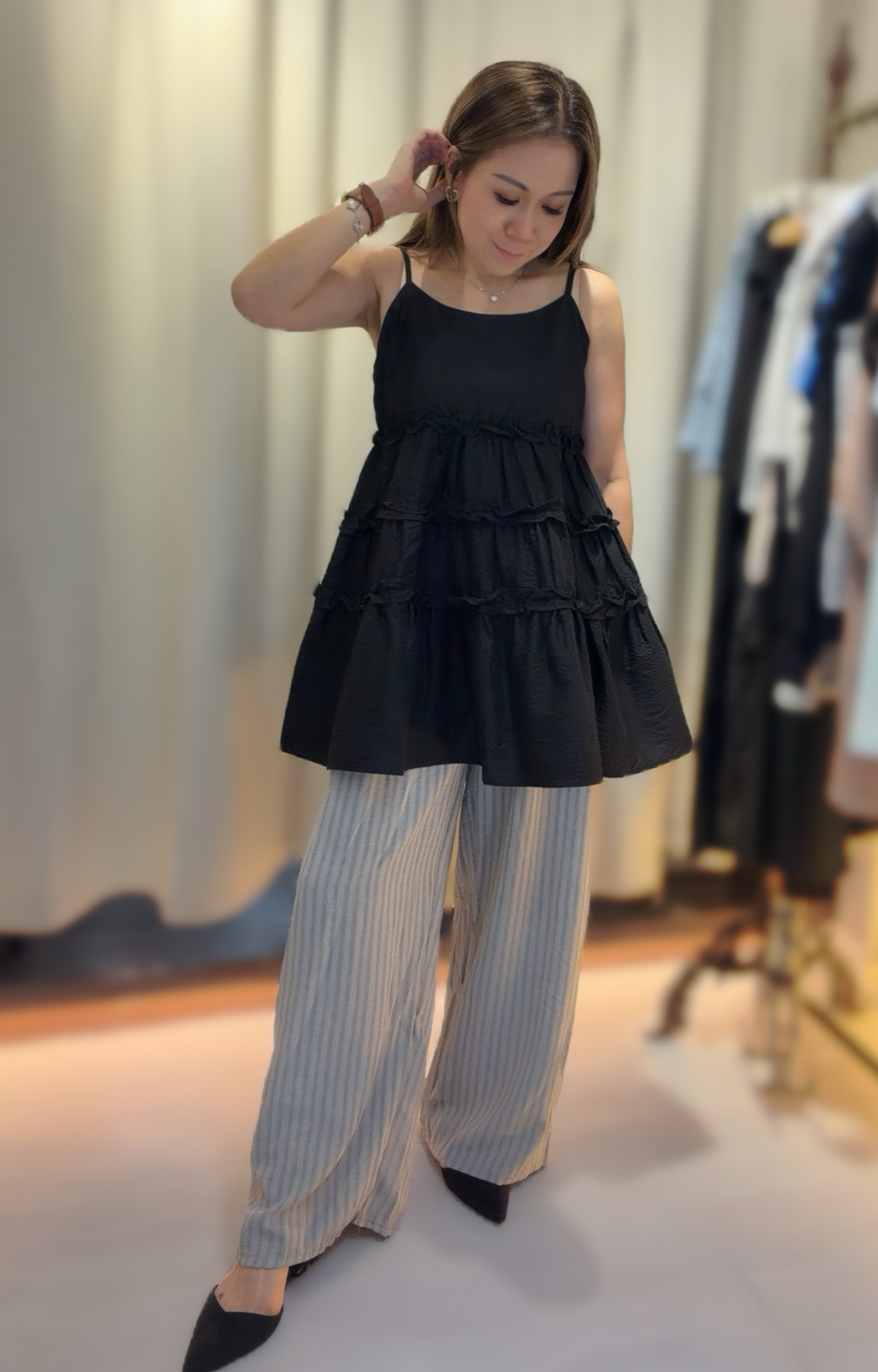新顏色條子闊褲