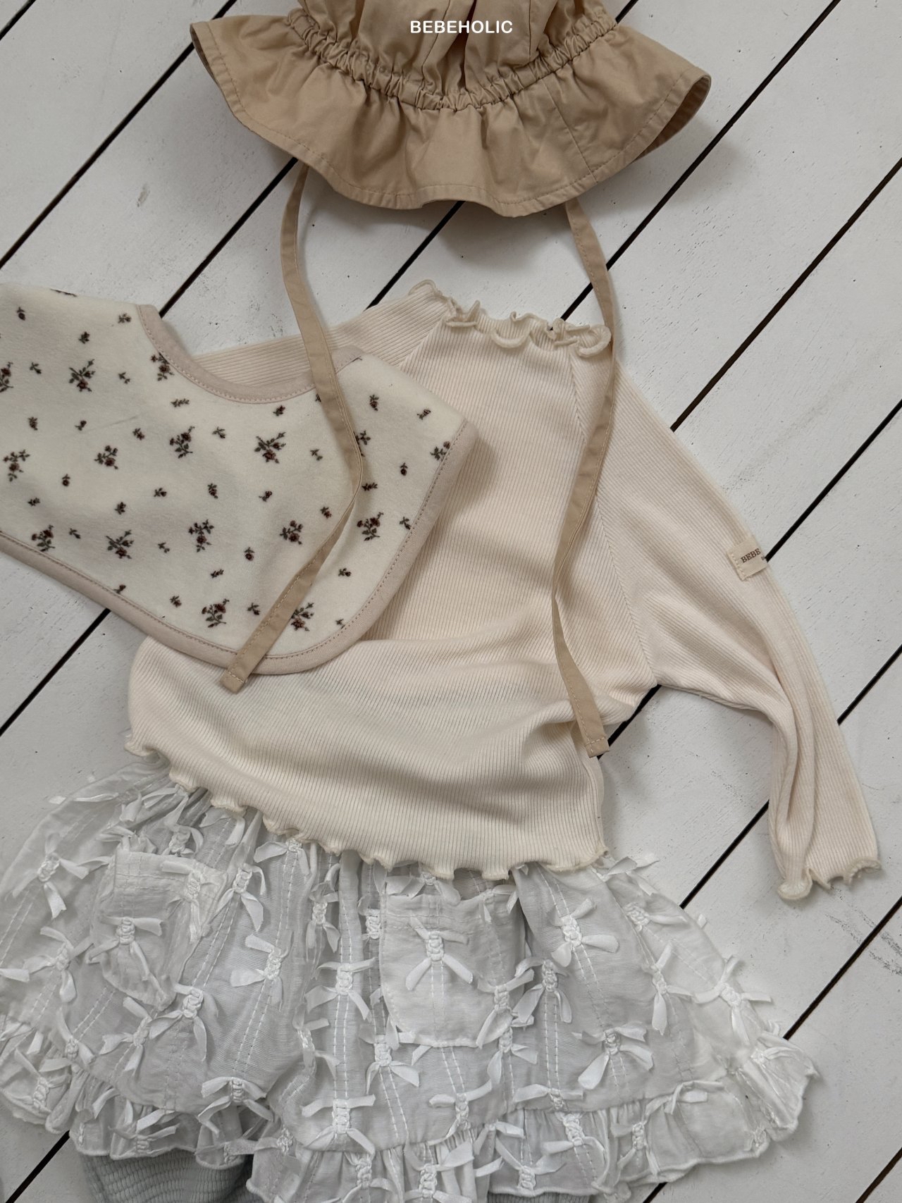 🌸預訂 韓國直送🌸🇰🇷BEBEHOLIC三色純色花邊領長袖上衣