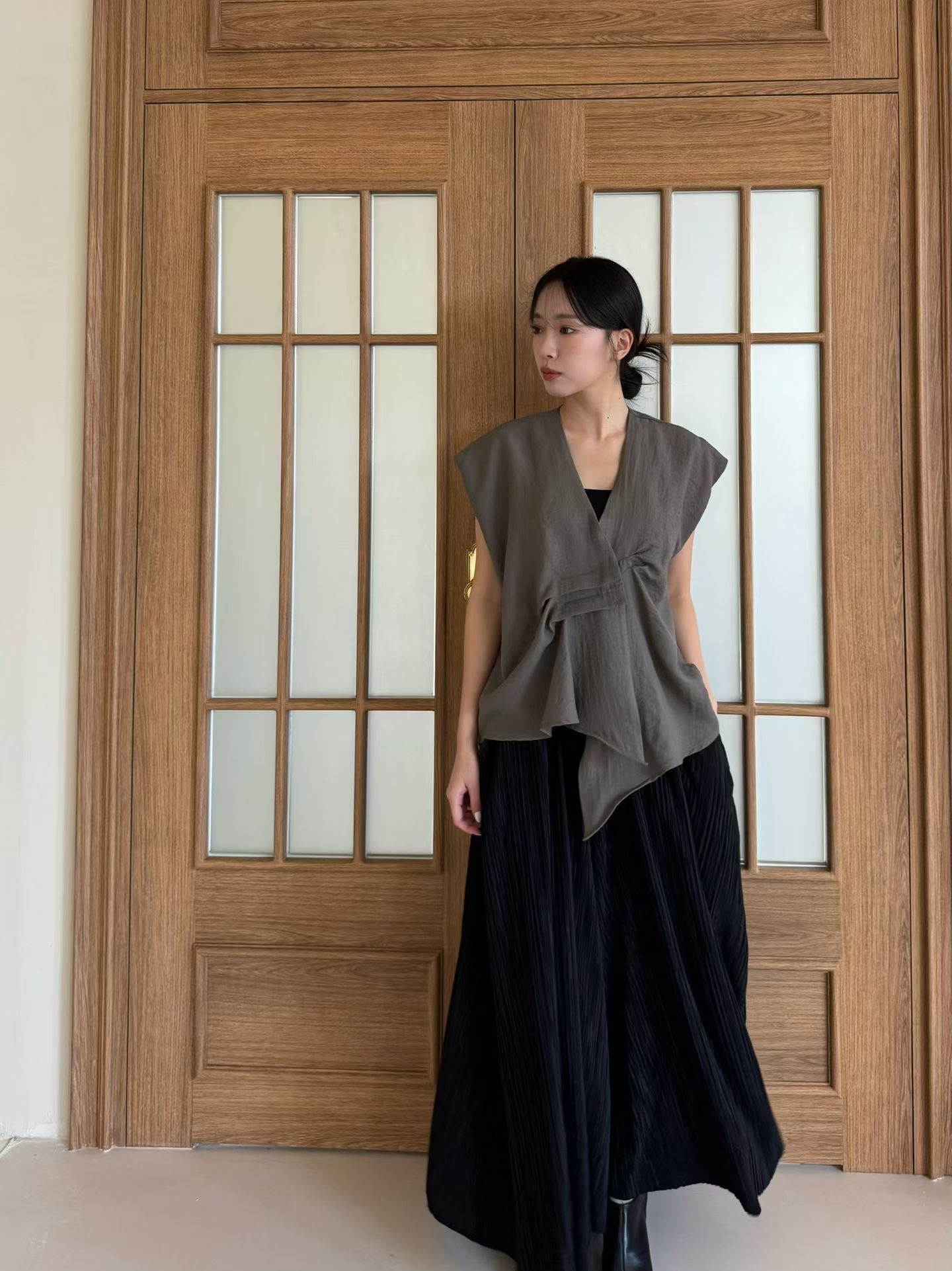 M7 暗紋有袋長裙