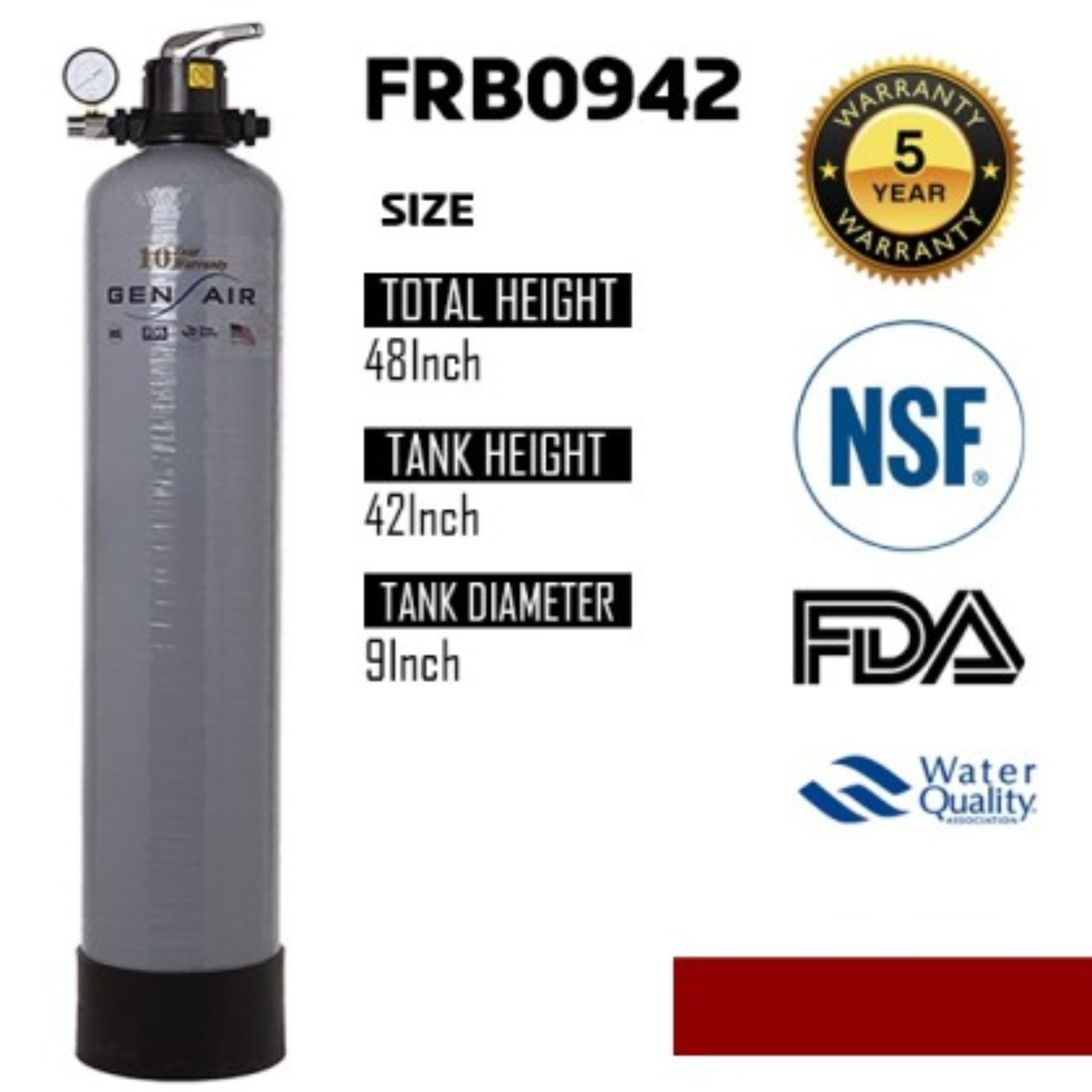 Sy Modern 9" X 42" 5 Stage Multi Filtration FRB-0942