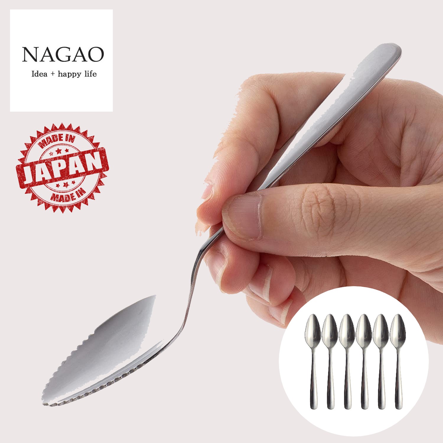 🔥🔥【日本製《NAGAO》燕三条製不鏽鋼餐具】西柚匙 x 6隻