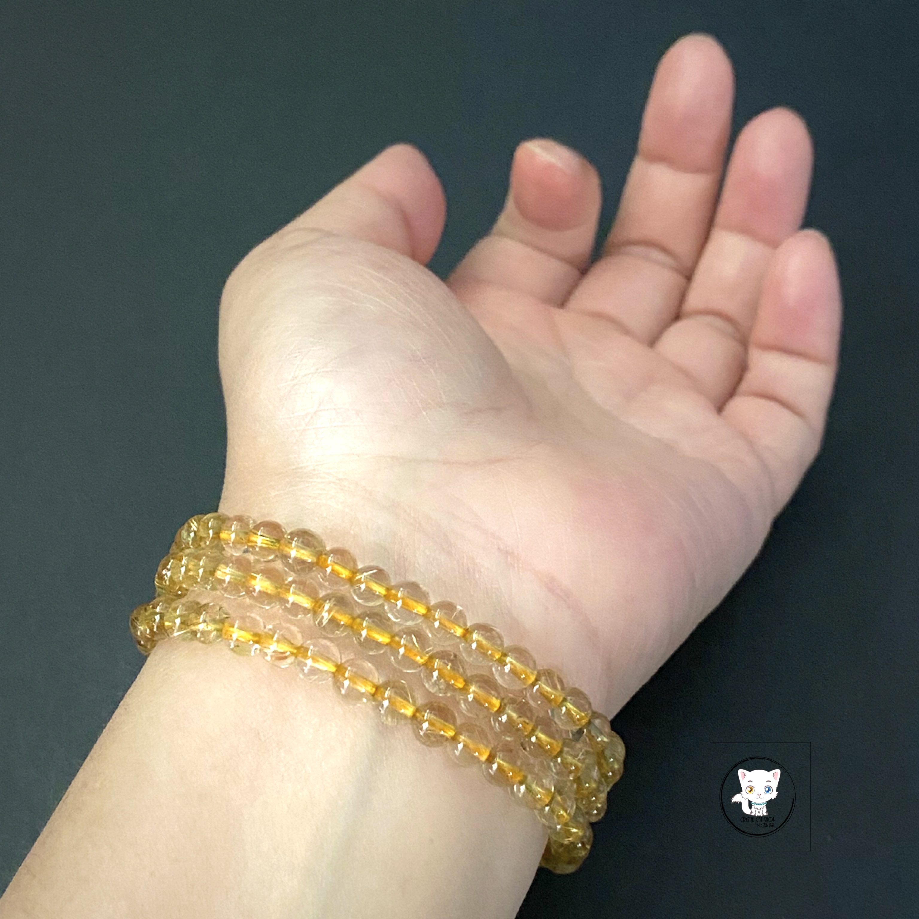 金髮晶多圈手鏈 5.5mm