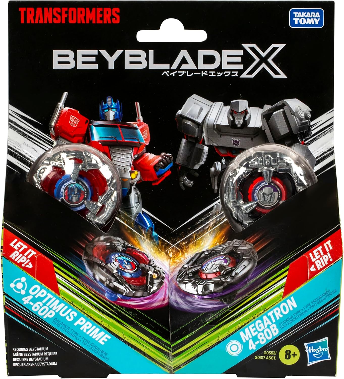 Beyblade X Transformers Optimus Prime Megatron 爆旋陀螺 對戰套裝 發射器套裝 Vbuy