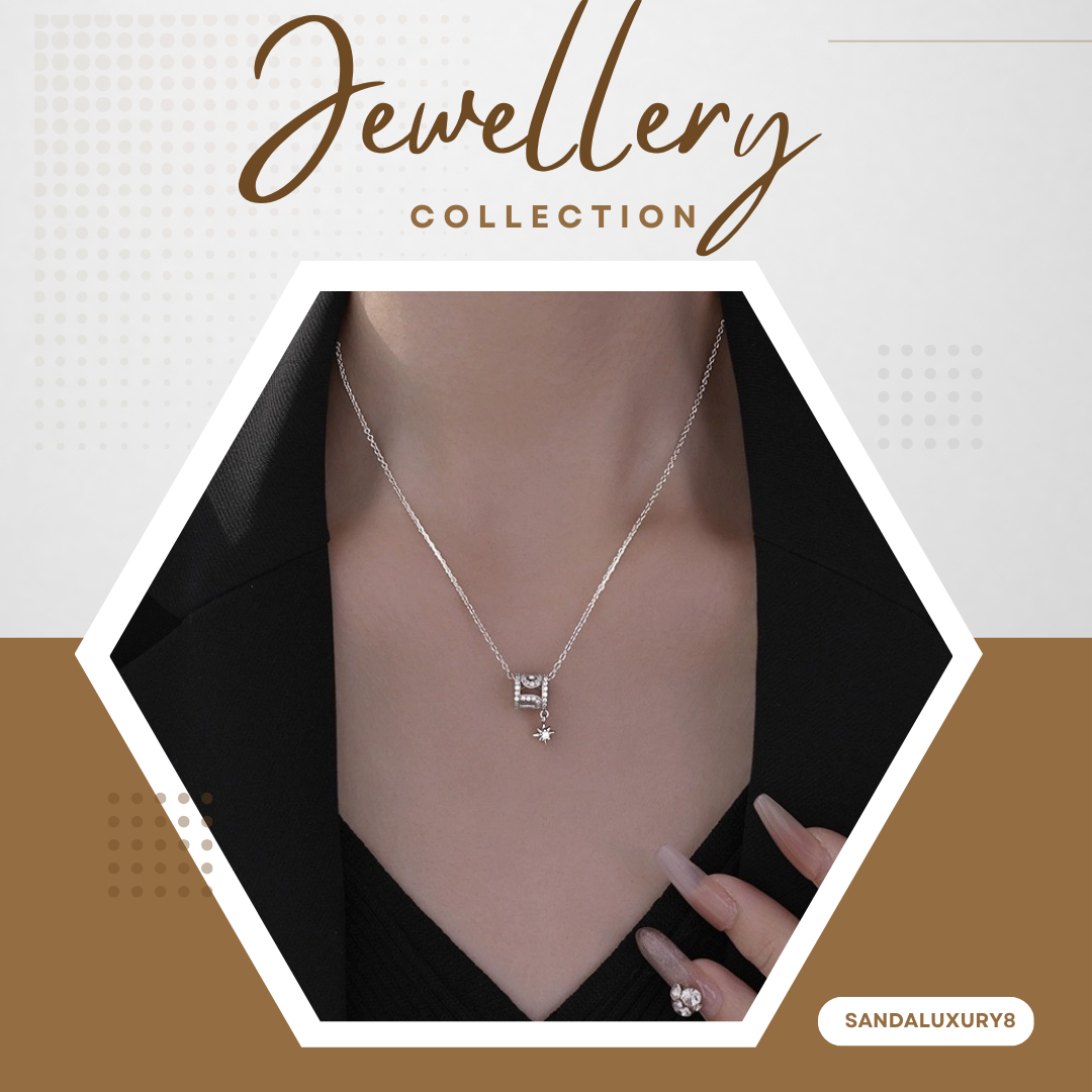 Elegant LUCK Zircon Star Pendant Necklace  - SANDALUXURY8