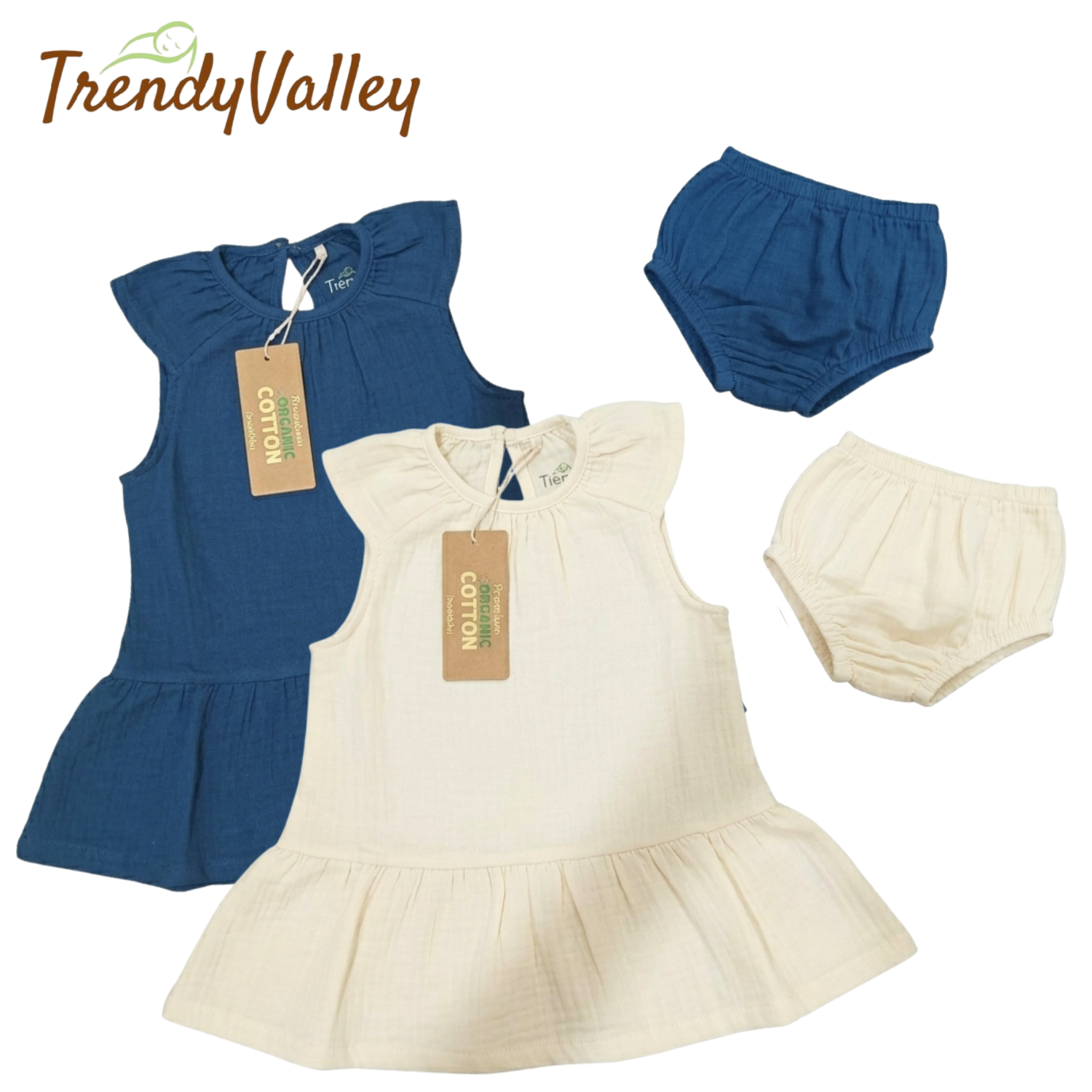 Trendyvalley Gauze Organic Cotton Baby Girl Gauze Dress