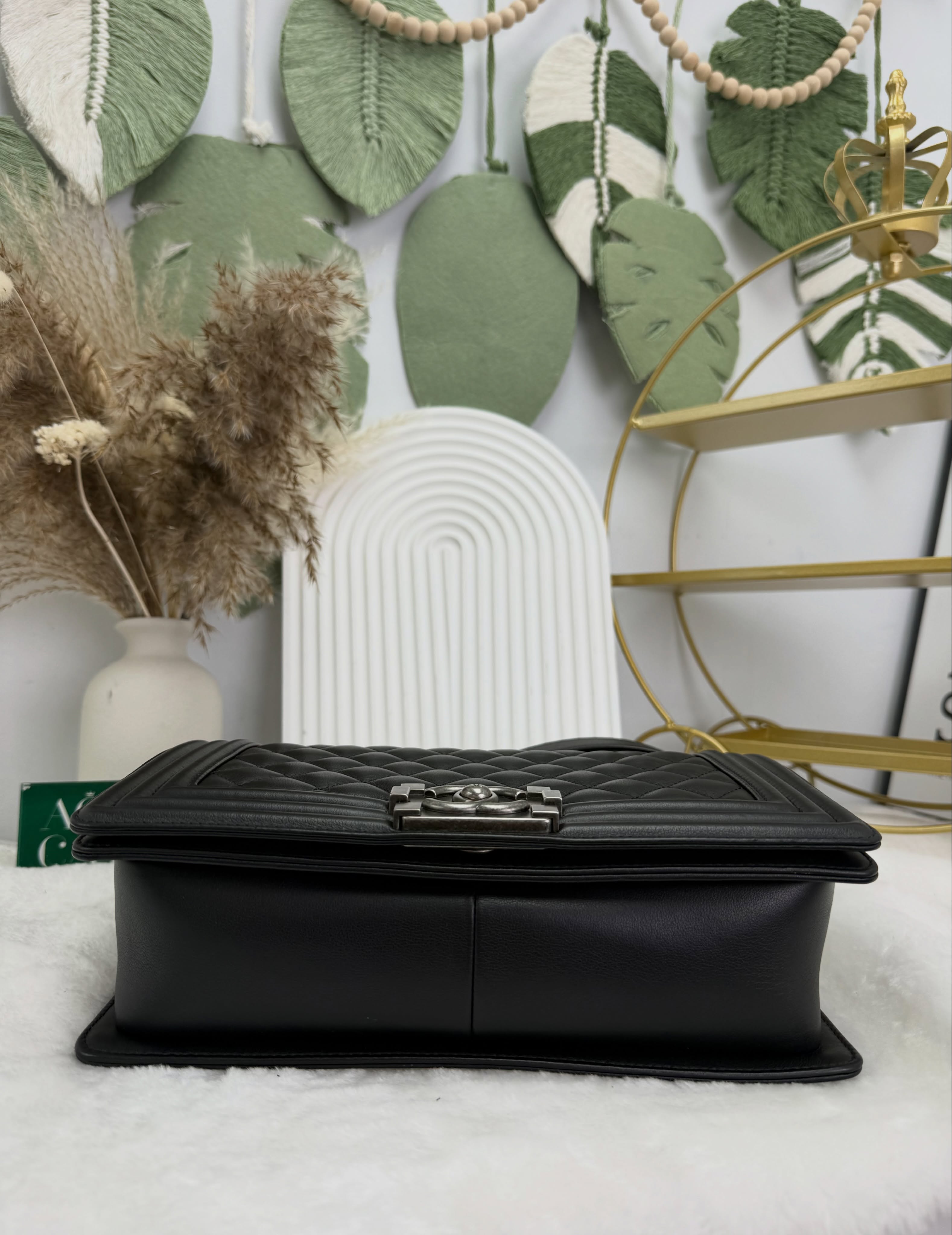 Chanel👜 PRE OWNED 🛍️黑銀leboy 全套 🖤