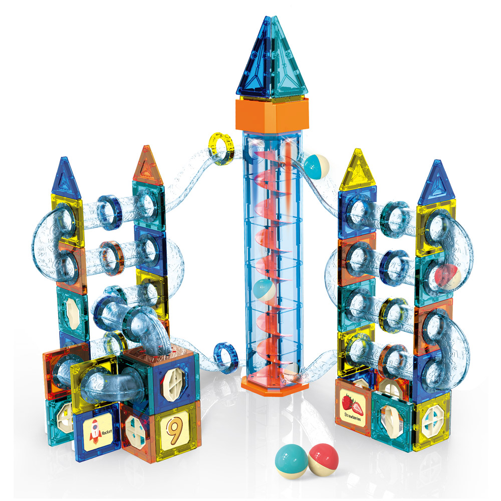 🔸預購貨品🔸FOOD超人創意磁力片-STEAM摩天樂園滑道滾球