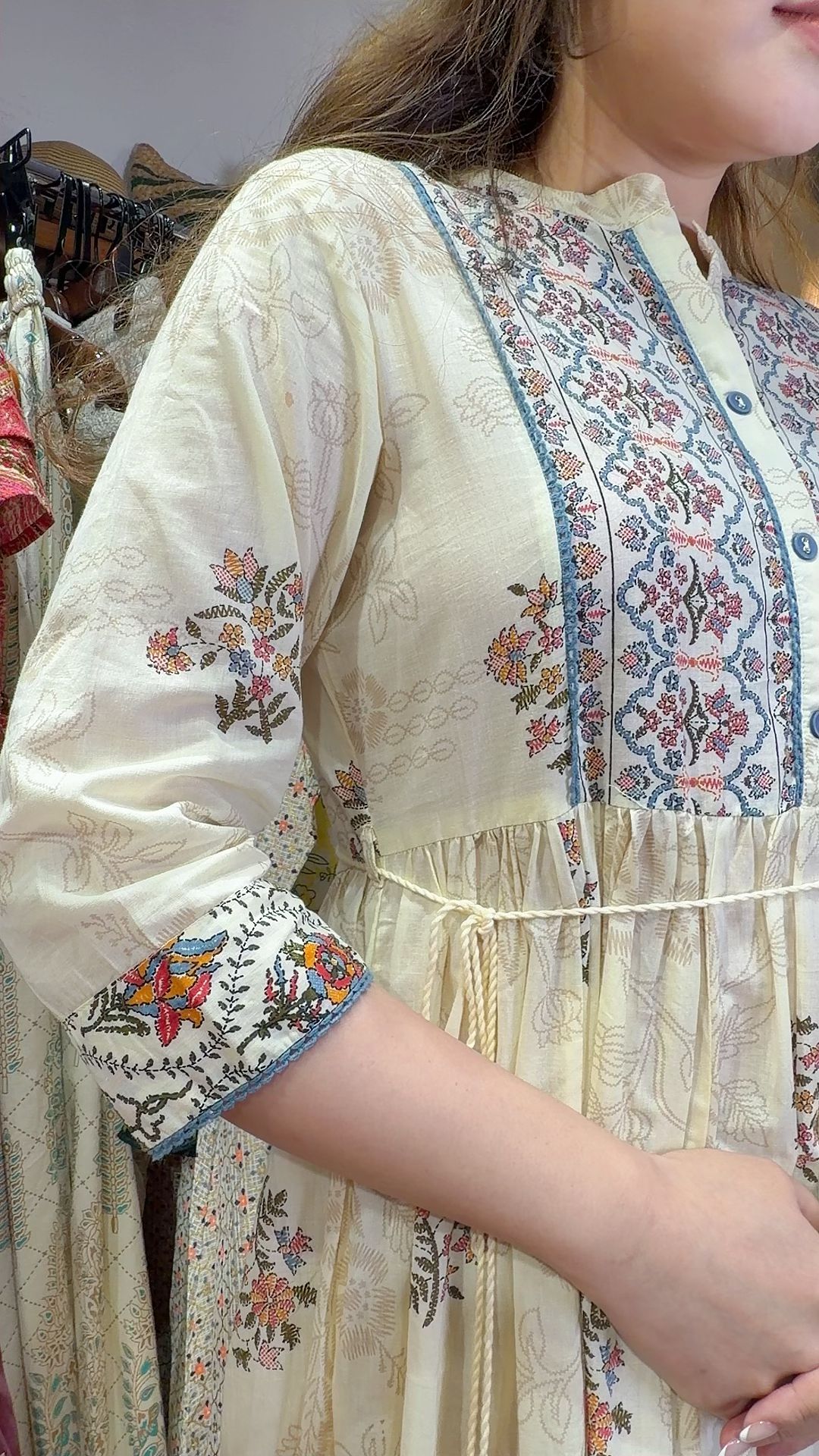 2200 Beige Pure Cotton Blockprint Fafa OP 50"