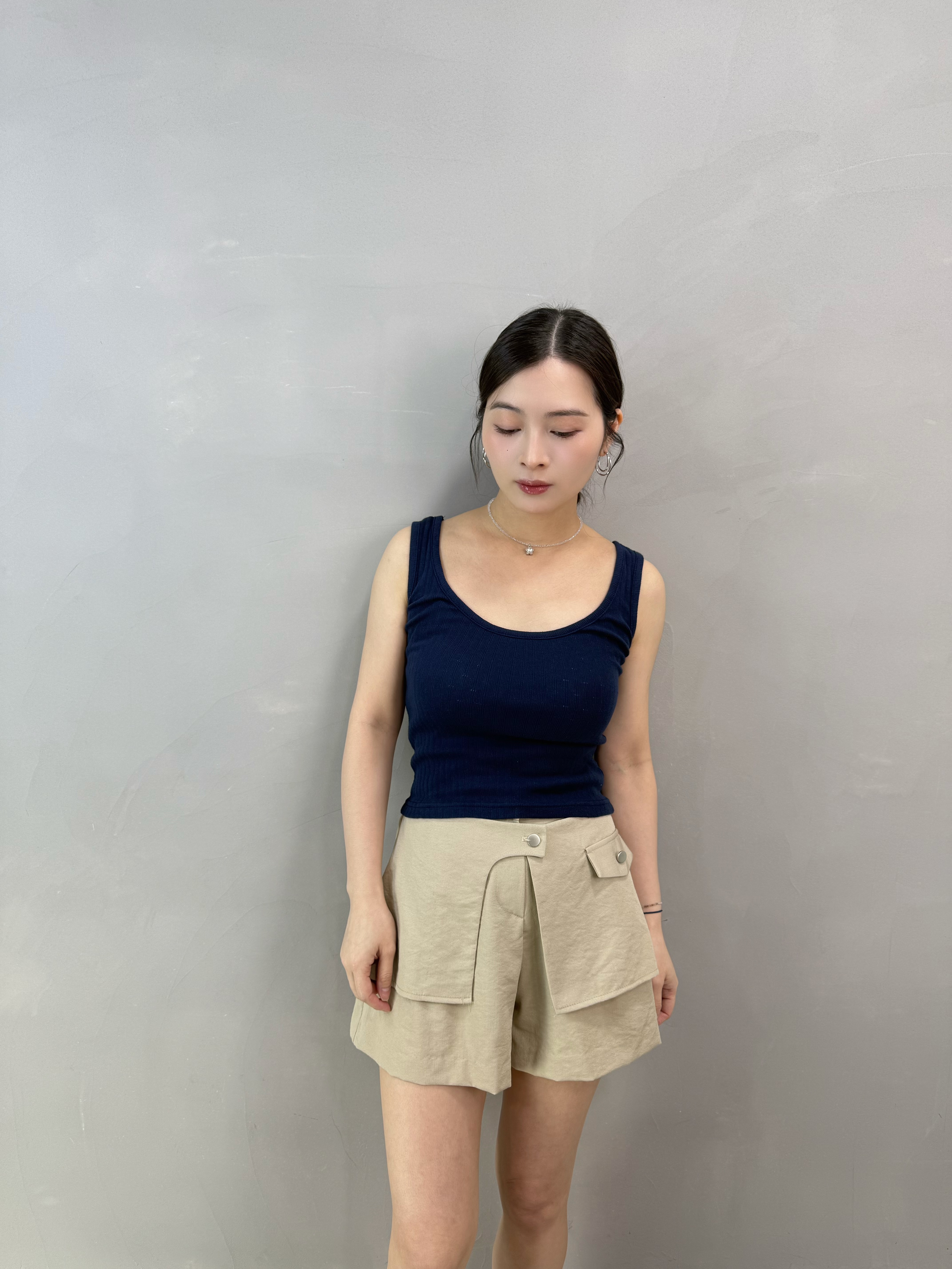 S75 ruffle邊吊帶+背心set