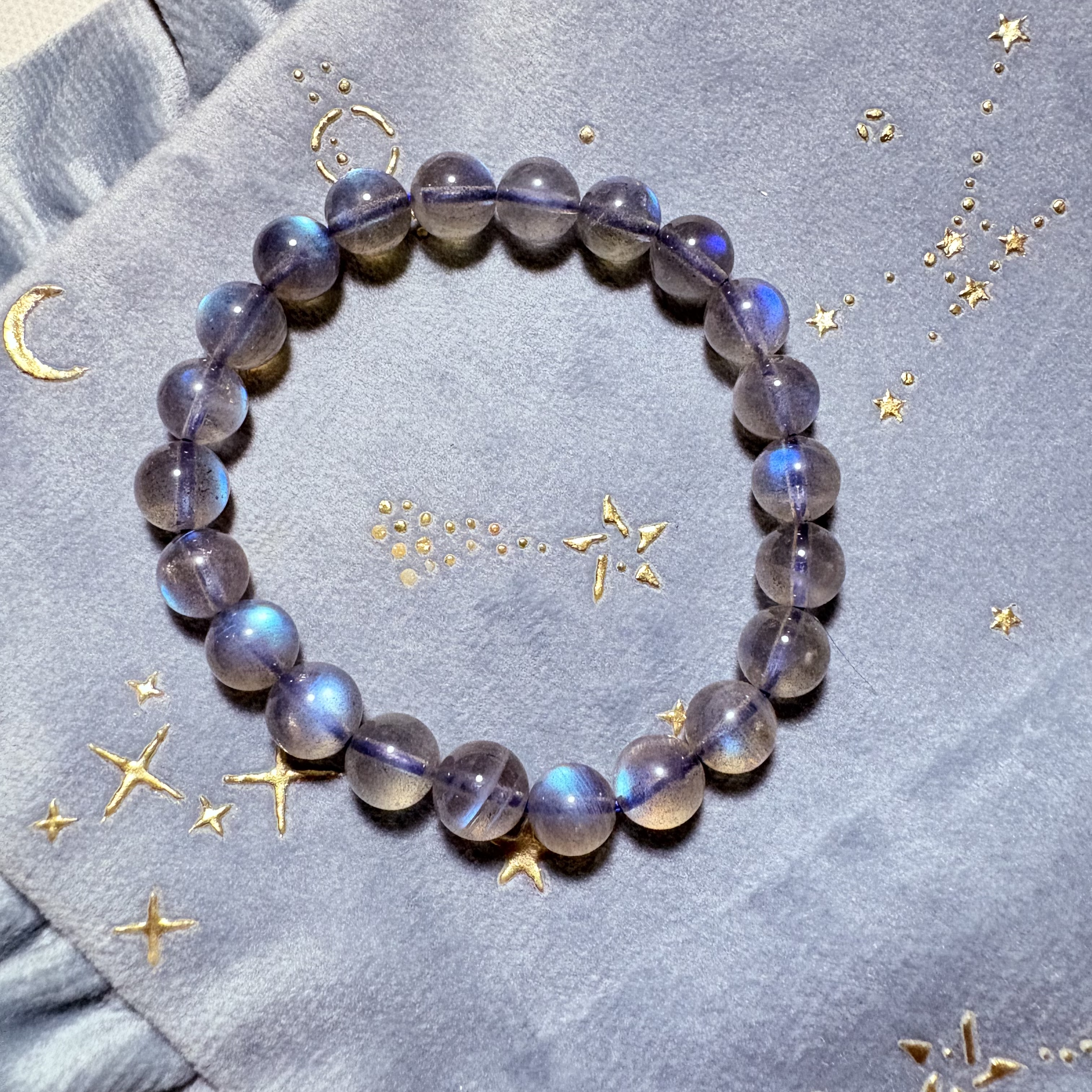 8.5mm藍光拉長石手串No.2674