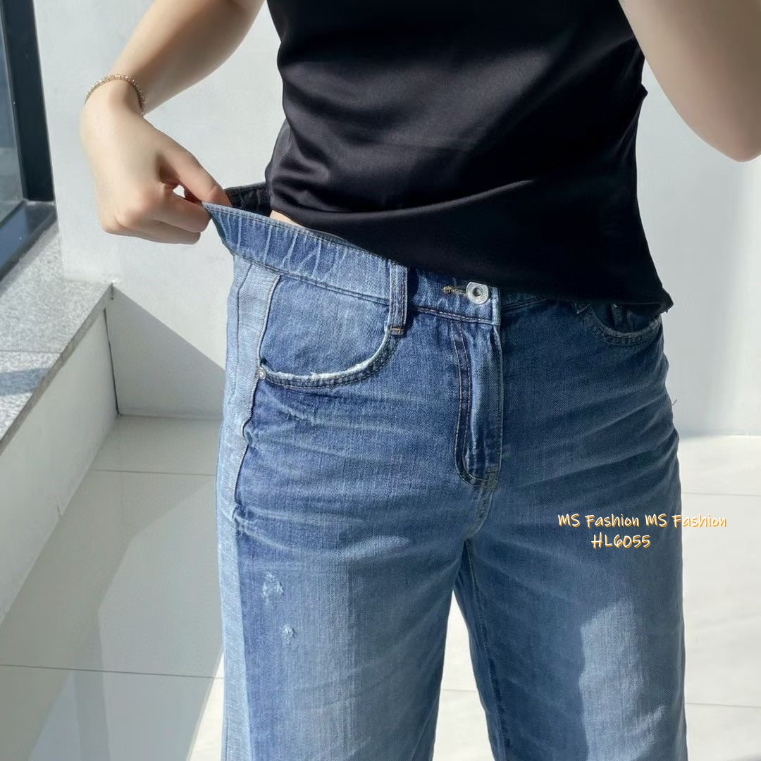 HL6055 韓國🌼Howluk拼色闊筒微喇叭牛