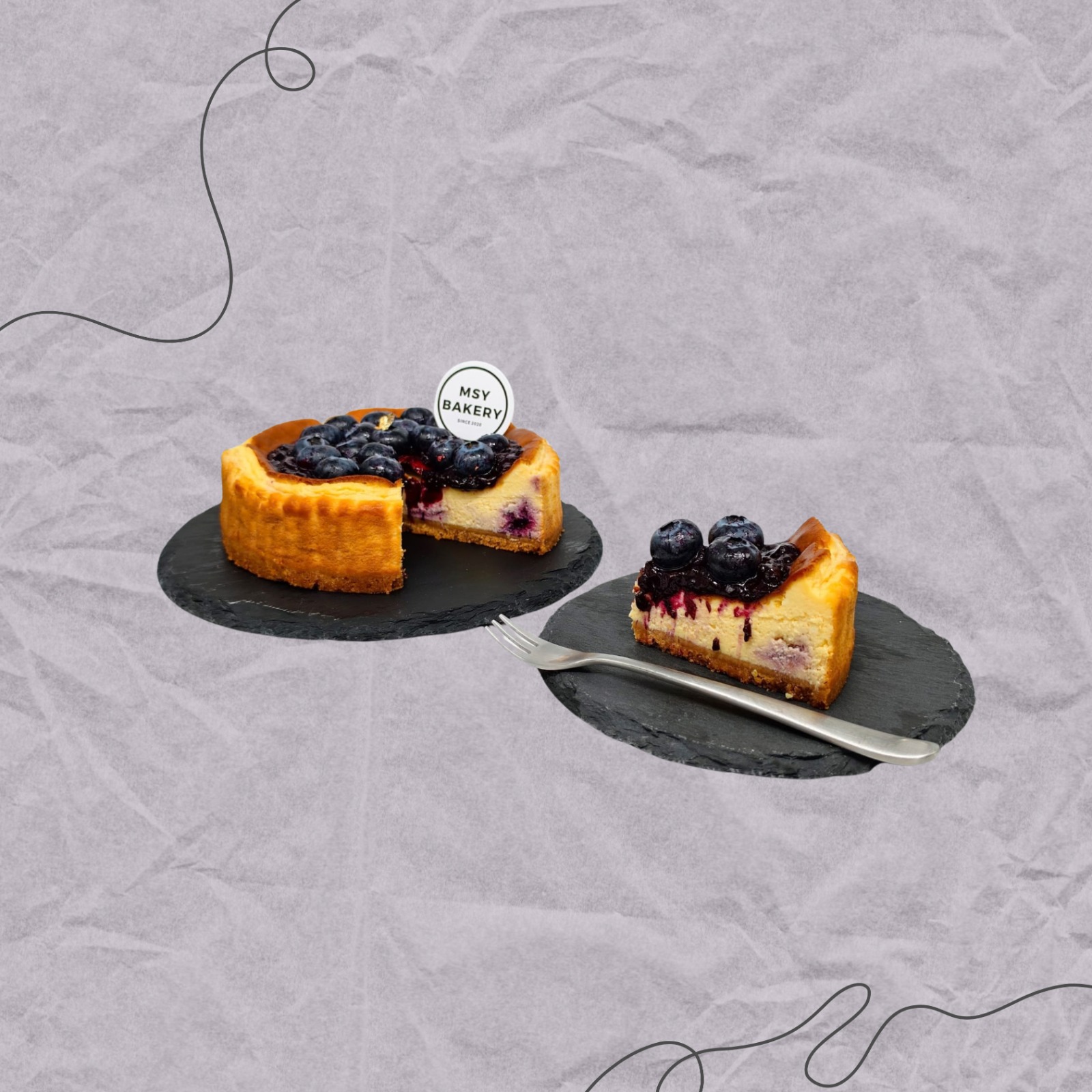 Blueberry New York Cheese cake 5寸 (美式藍莓芝士餅)