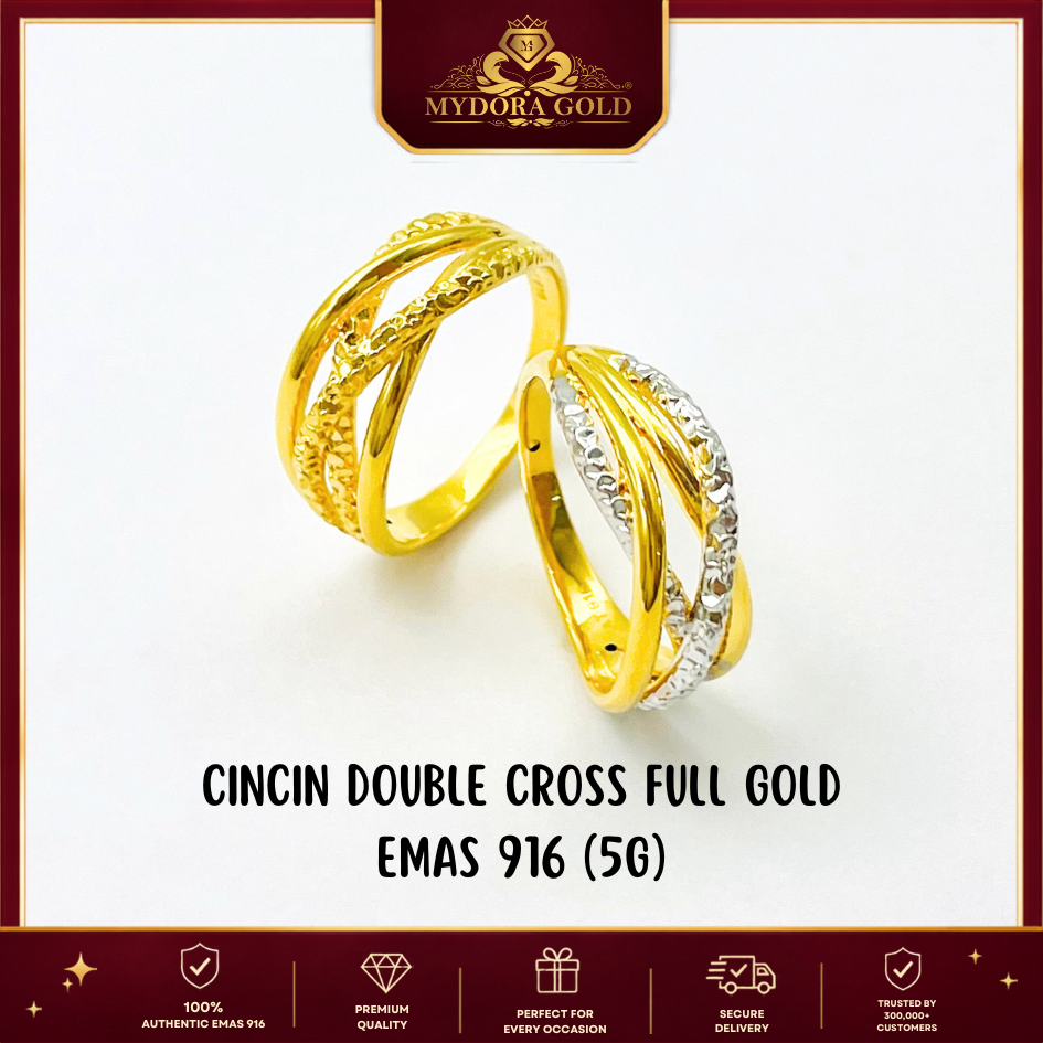 MYDORA EMAS 916 Cincin Grace Crossline (5G) l EMAS 916/22K