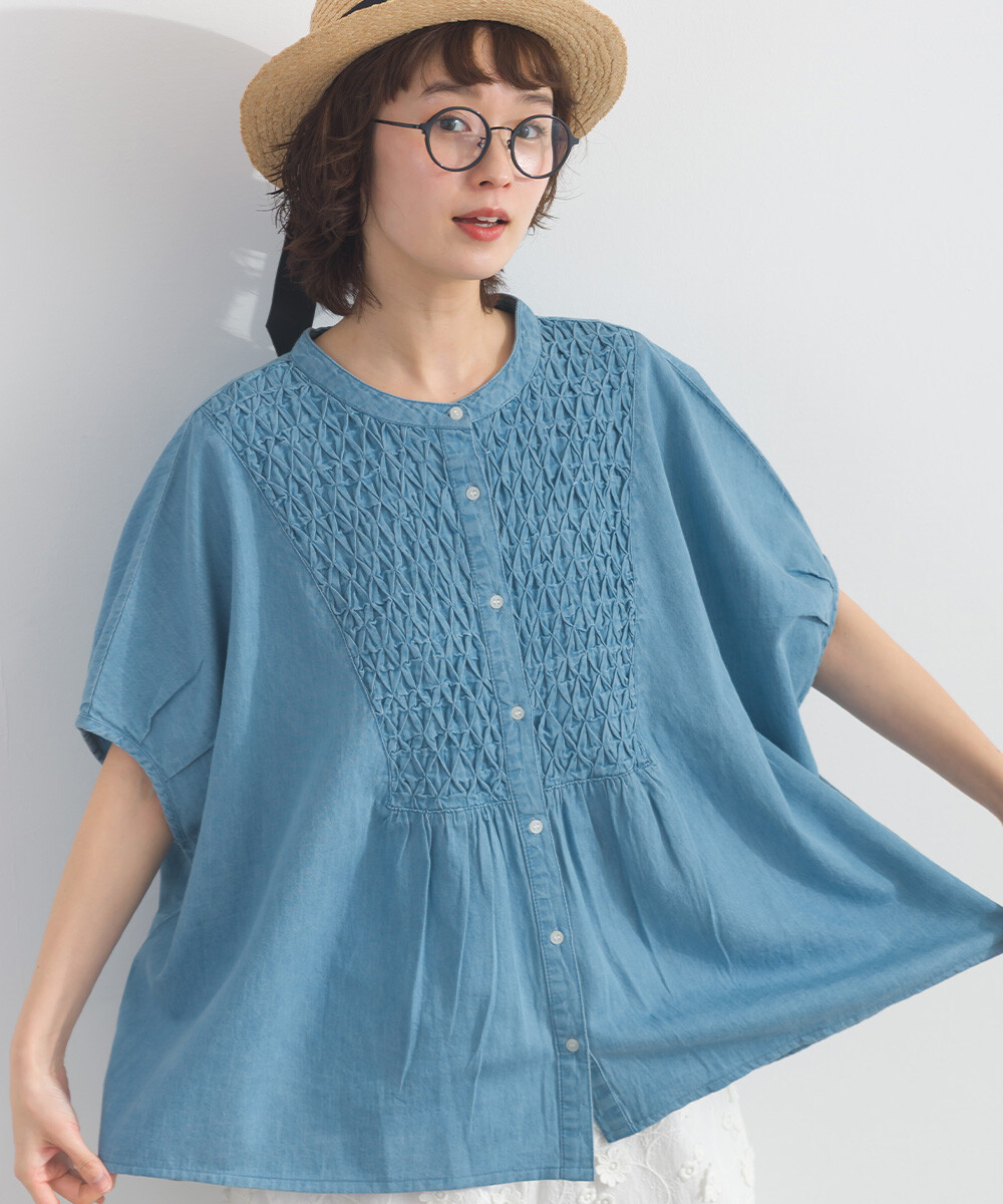 LP - 印度棉質鈕扣牛仔布襯衫 (淺藍色)