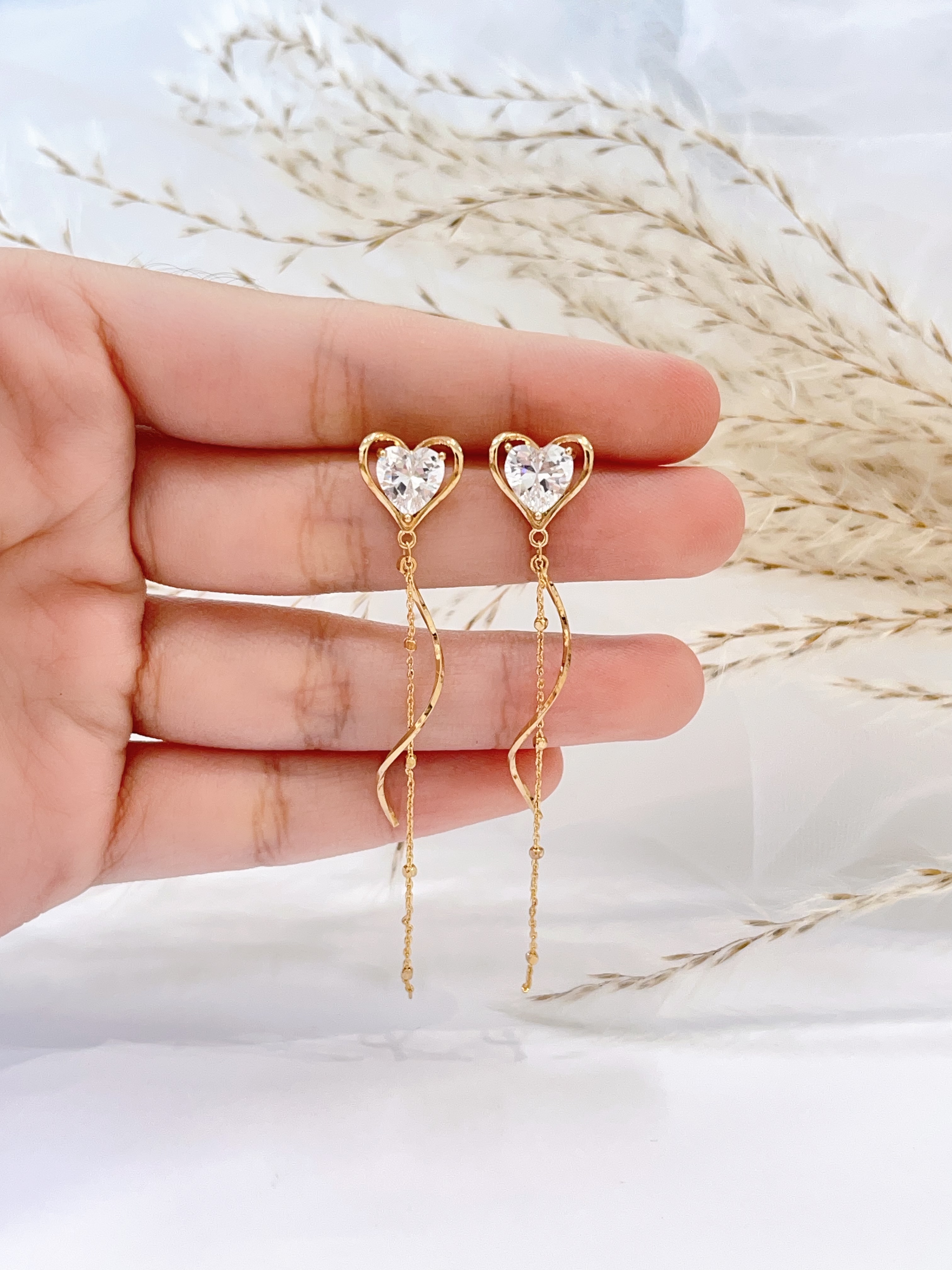 网红爆款爱心流苏耳环