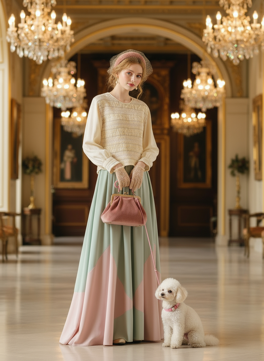 日本製維多利亞老手工刺繡縮摺小花點綴孤品