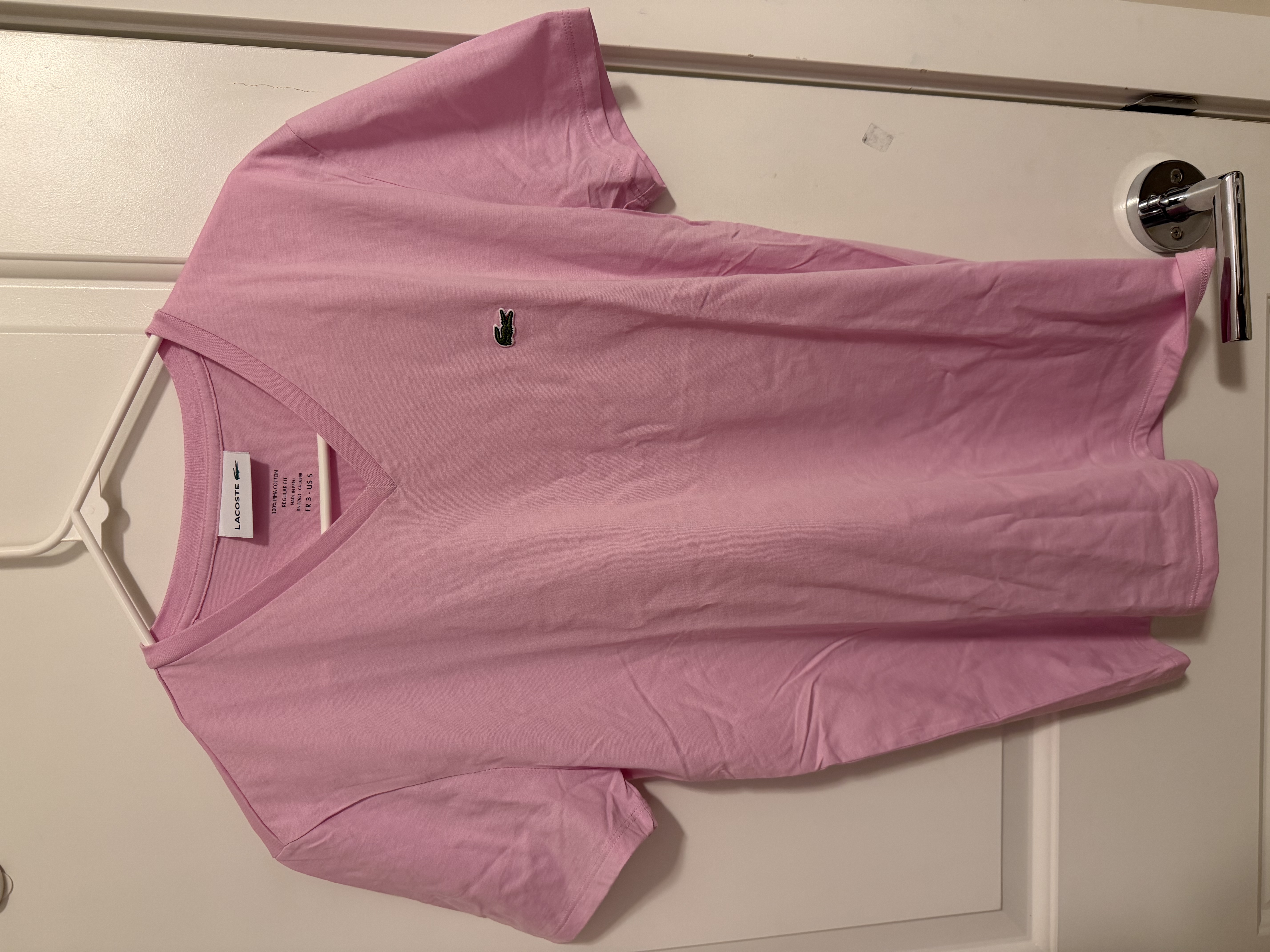 LACOSTE 中性V 領 T shirt 