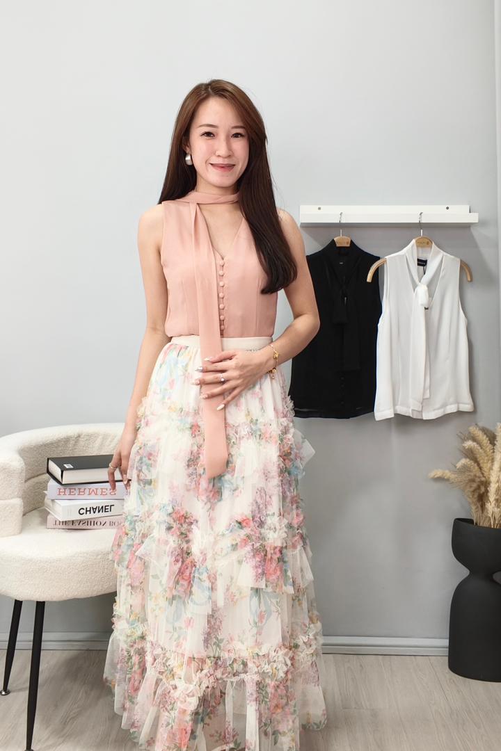 CB2696 Signature Scarf-Neck Blouse