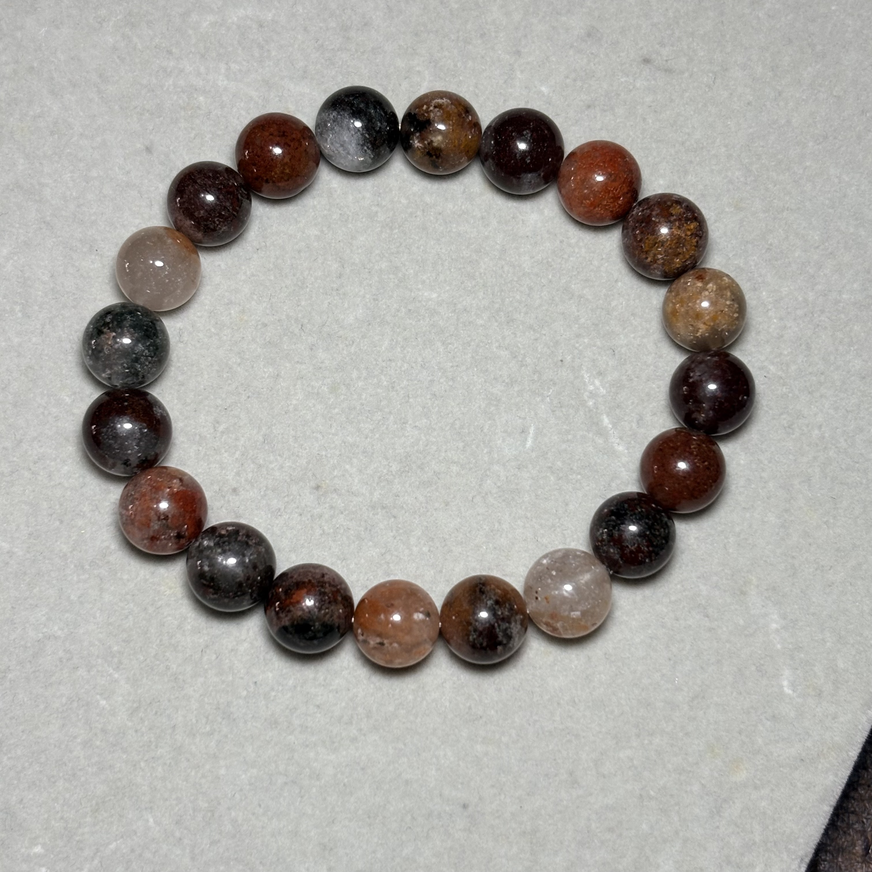 四季幽靈（彩幽靈）水晶手串 No.4580 Flower Phantom Quartz 丨10mm珠17cm手圍