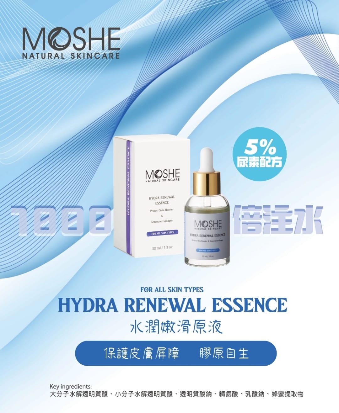 Moshe 水潤嫩滑原液30ml Hydra Renewal Essence 