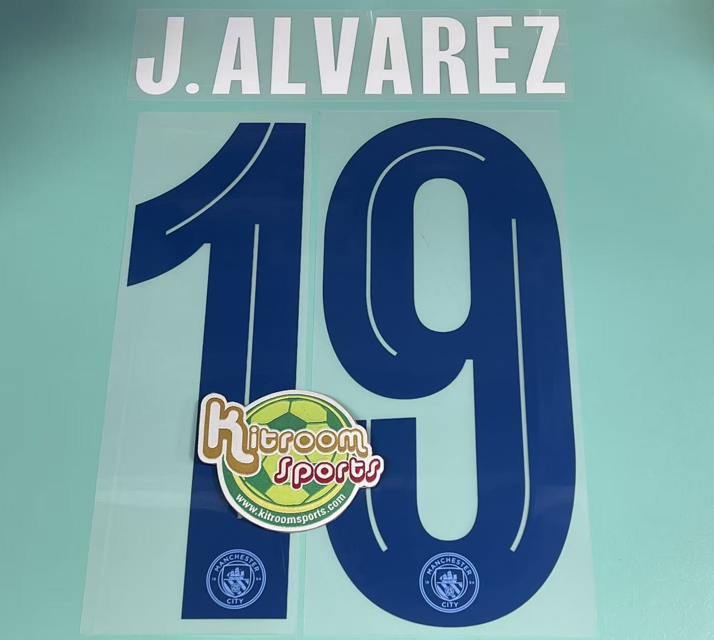 2023-24 Manchester City Home UCL Nameset #19 J.ALVAREZ