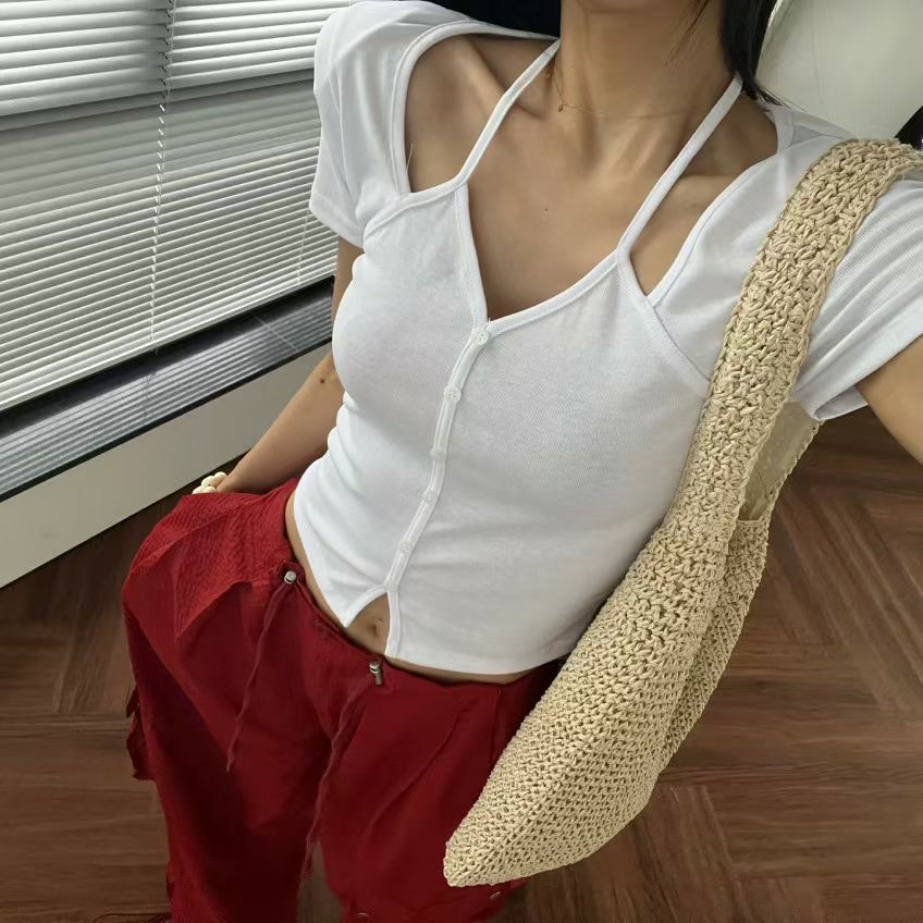 S06 骨感掛頸Top