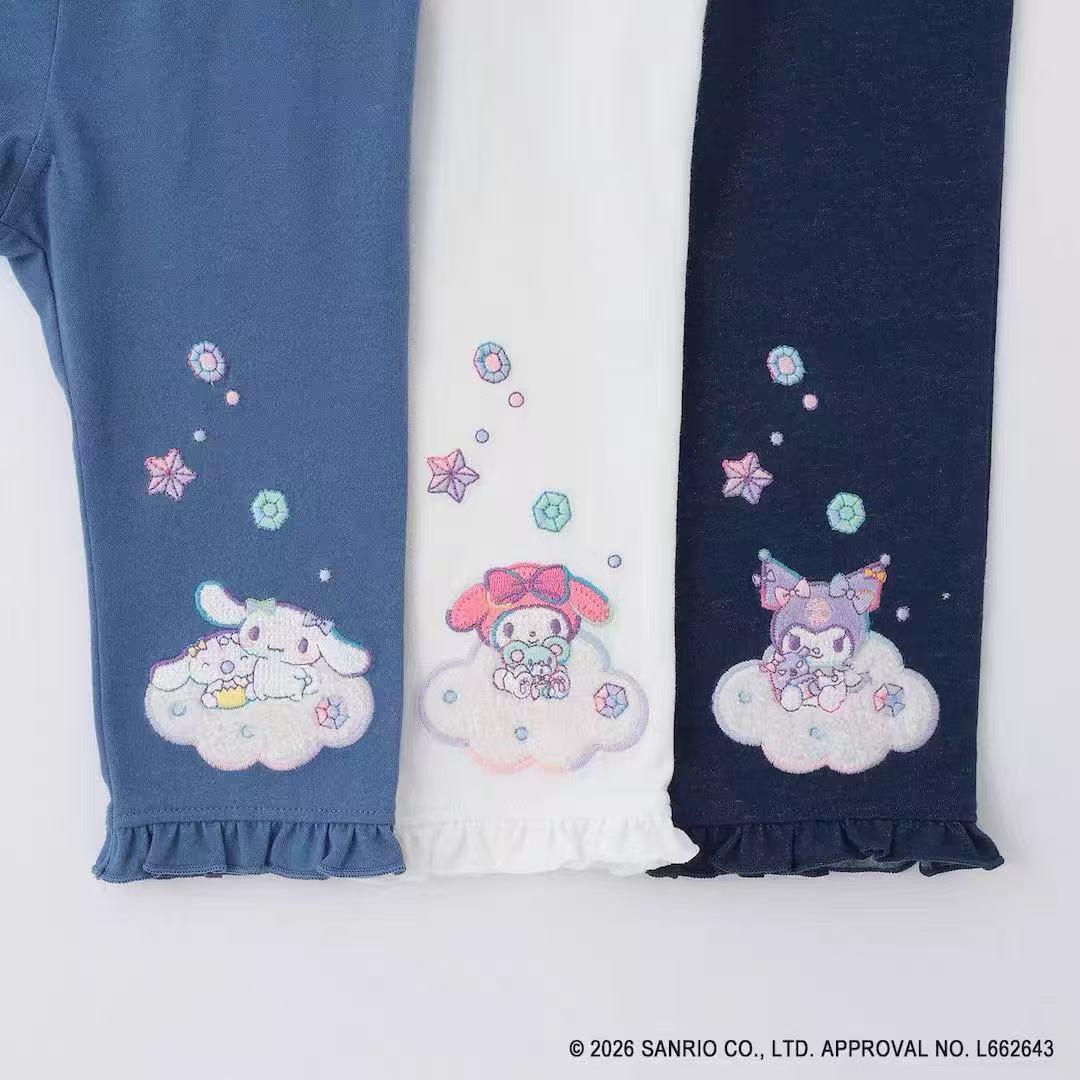 $59條.2條起$49條。sanrio蝴蝶結花邊彈力打底褲