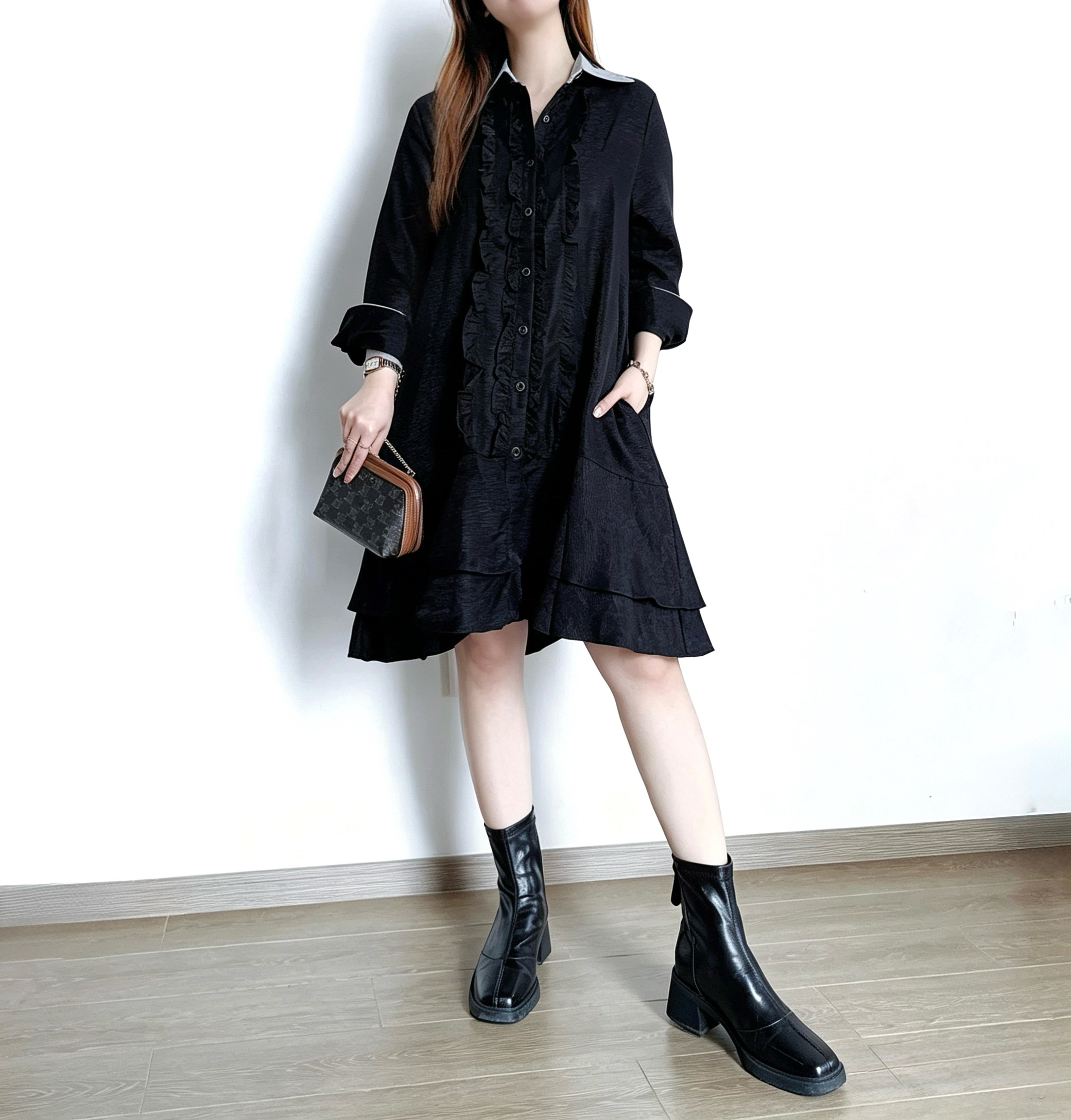 🍂正秋預訂✅ 甜酷撞色ruffle短Ops