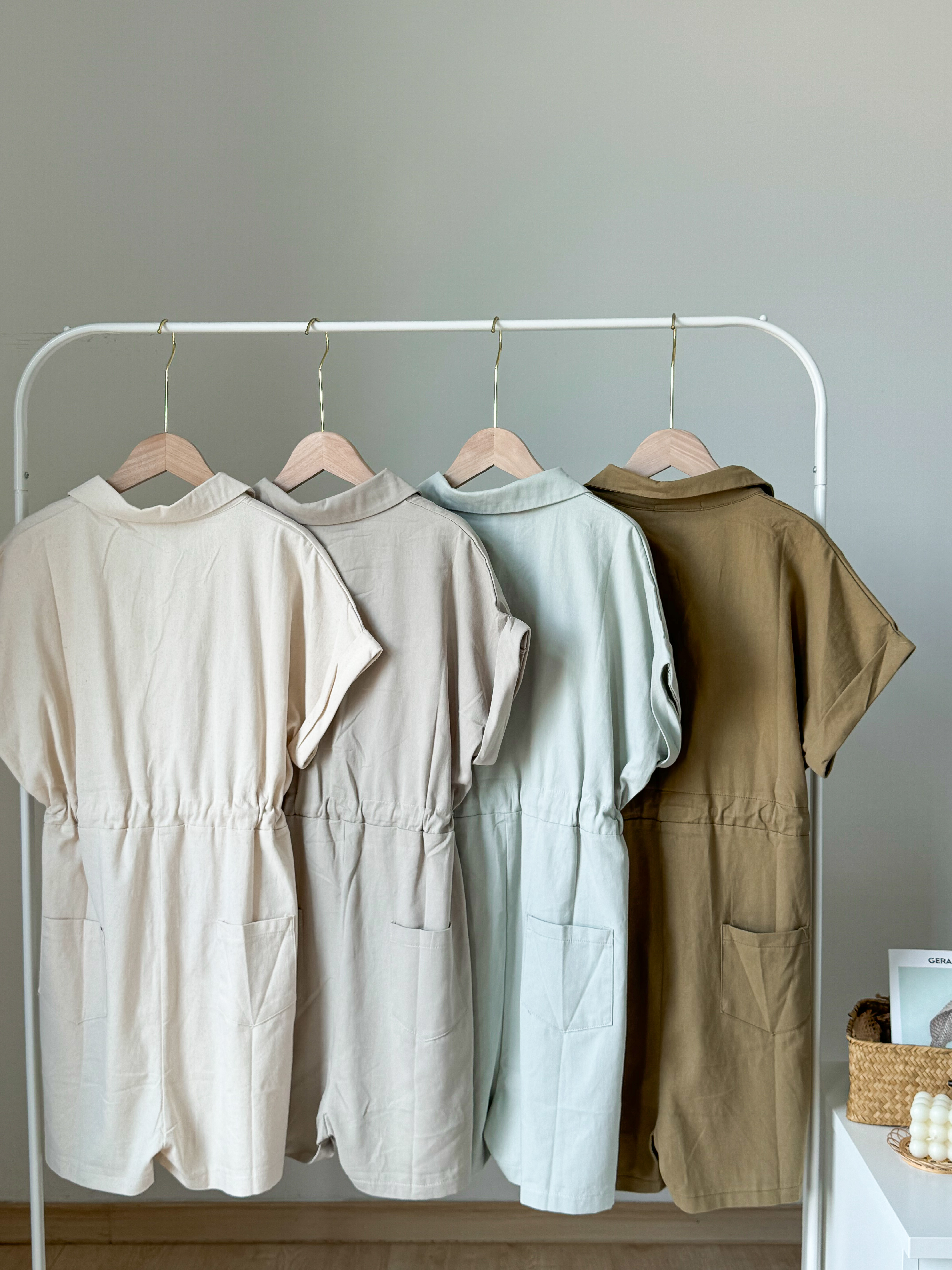 Emma Jumpsuit 懒人穿搭！小个子Polo领美式复古工装风连体裤 （ 4 Colours ）