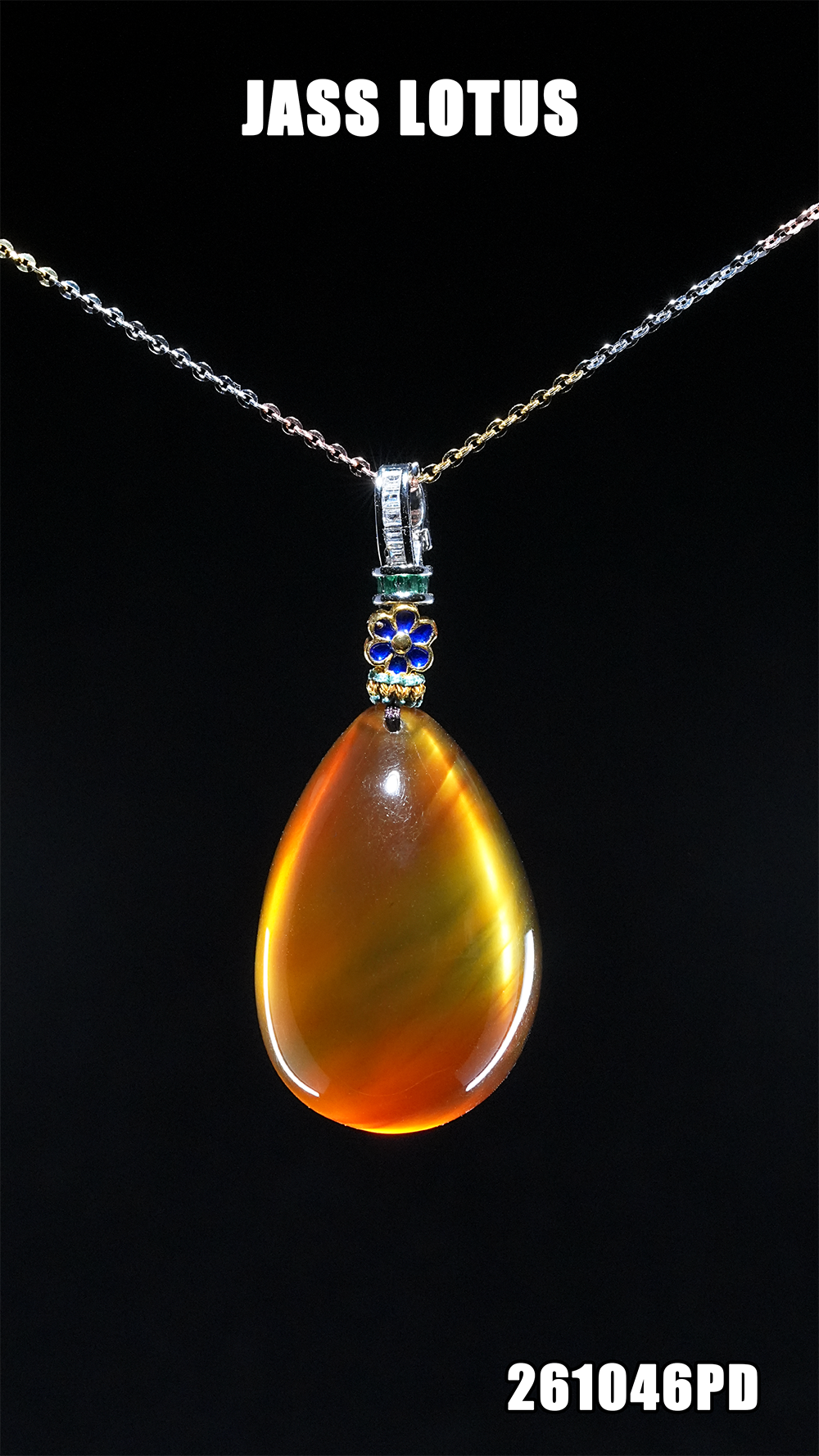 緬甸天然琥珀棕紅飄蜜珀水滴吊墜 