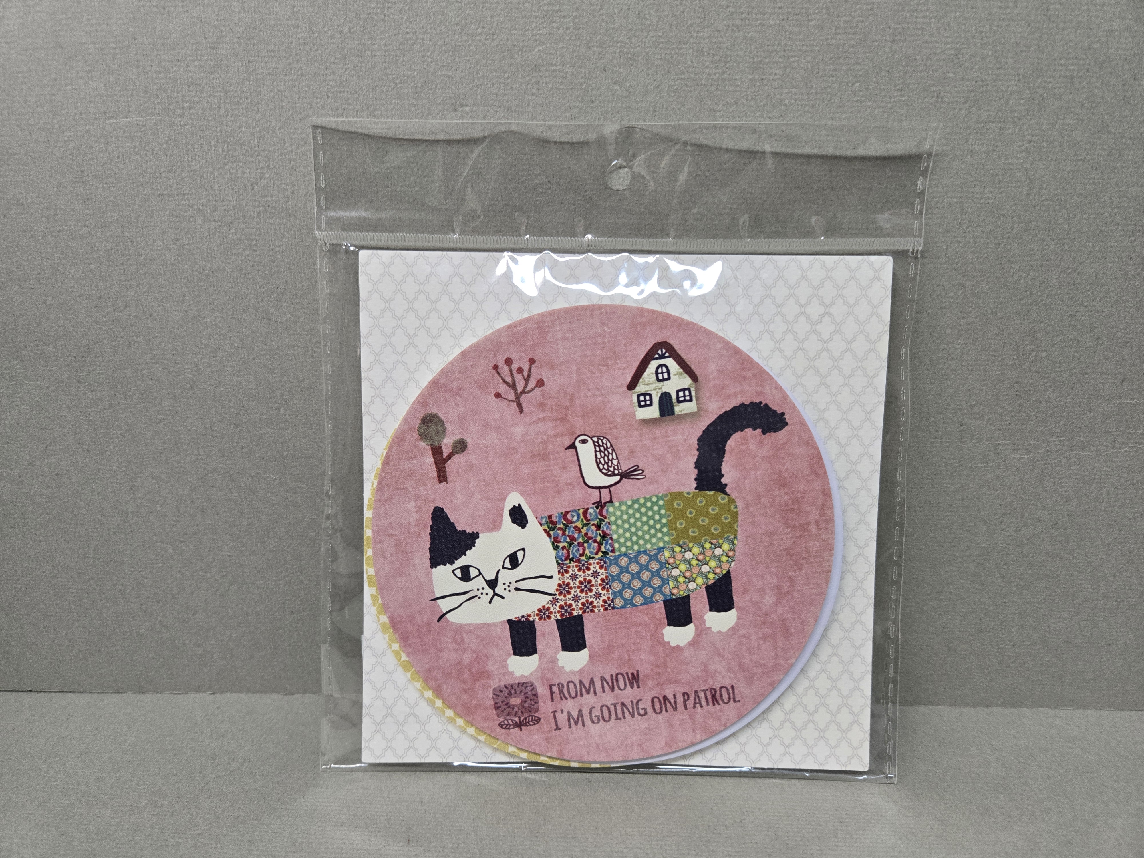 帶眼鏡貓咪吸水杯墊（內有三件）