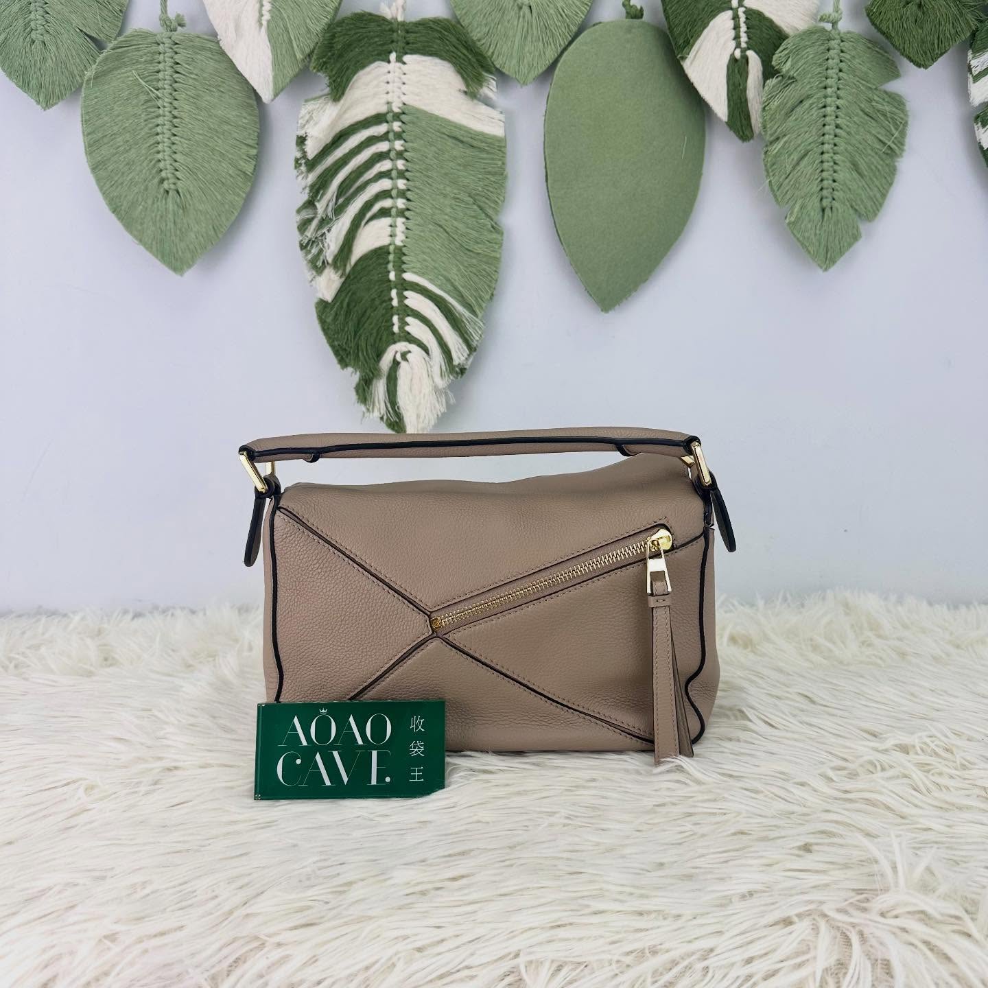 LOEWE🤍PRE OWNED Small Puzzle 沙色 手提單肩斜肩包🤎