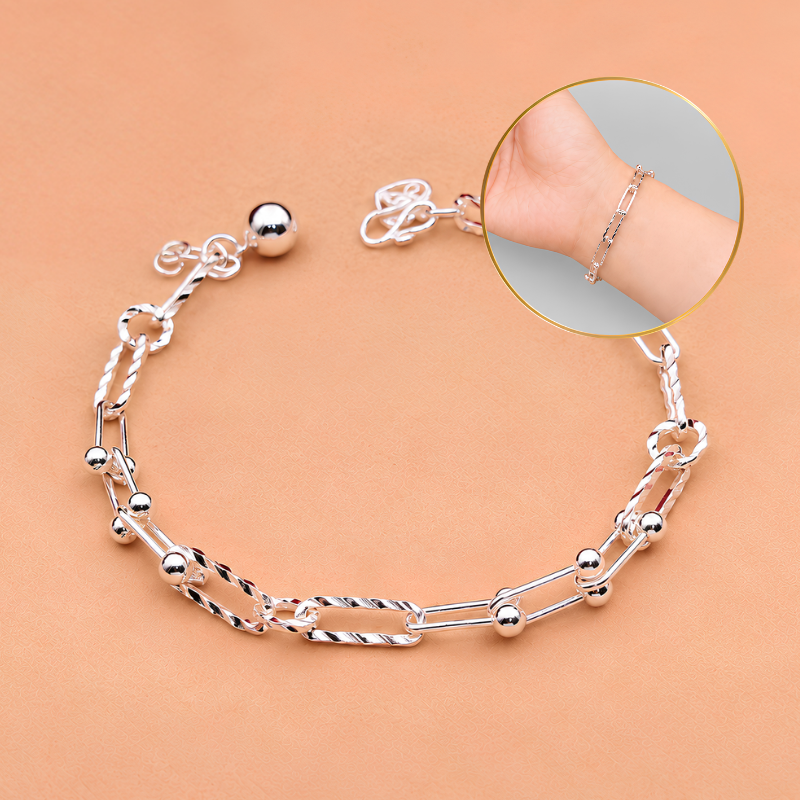 LB2344 Two Style Diamond Cutting Paper Clip Chain