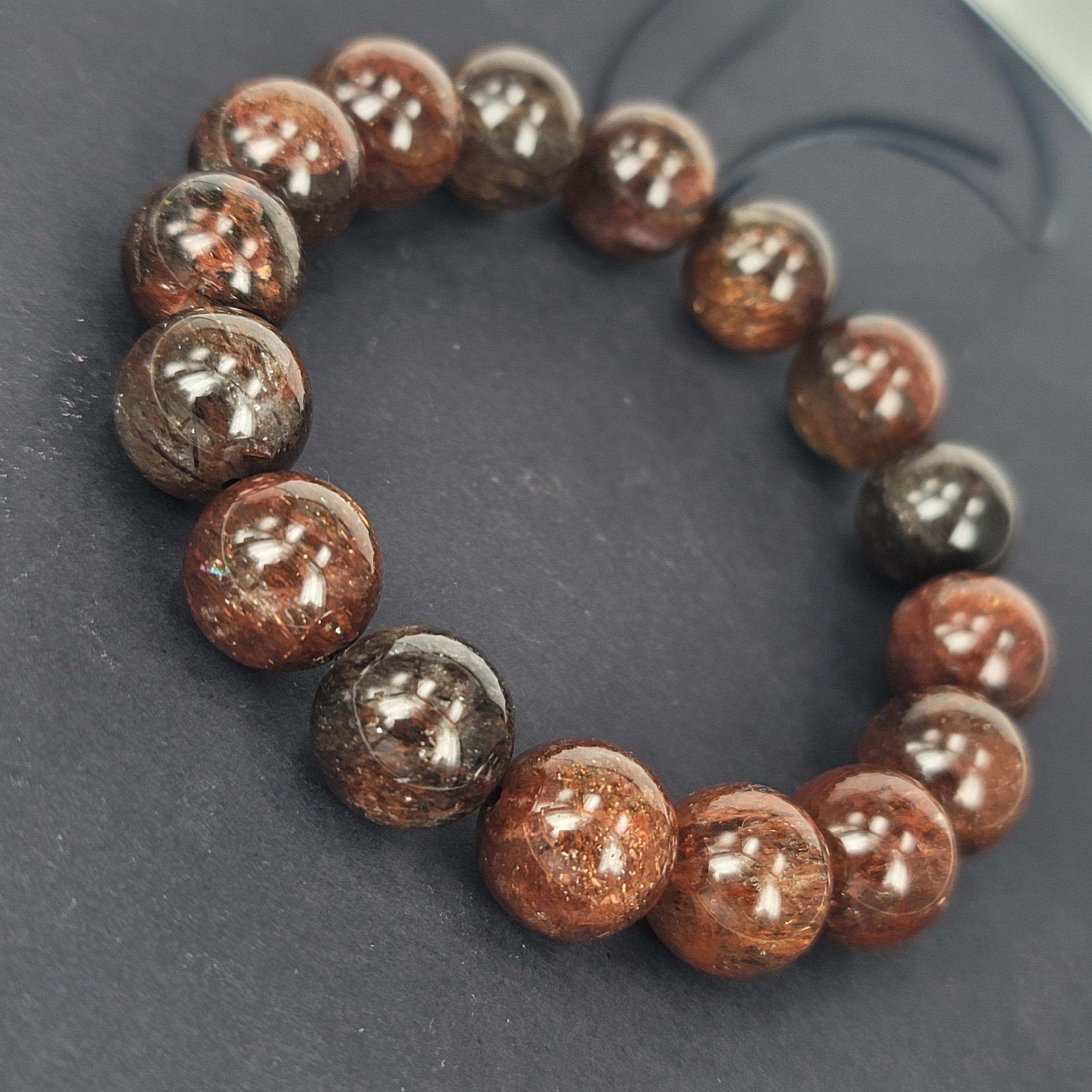 黑銅髮晶手串(Black Copper Rutilated Quartz)