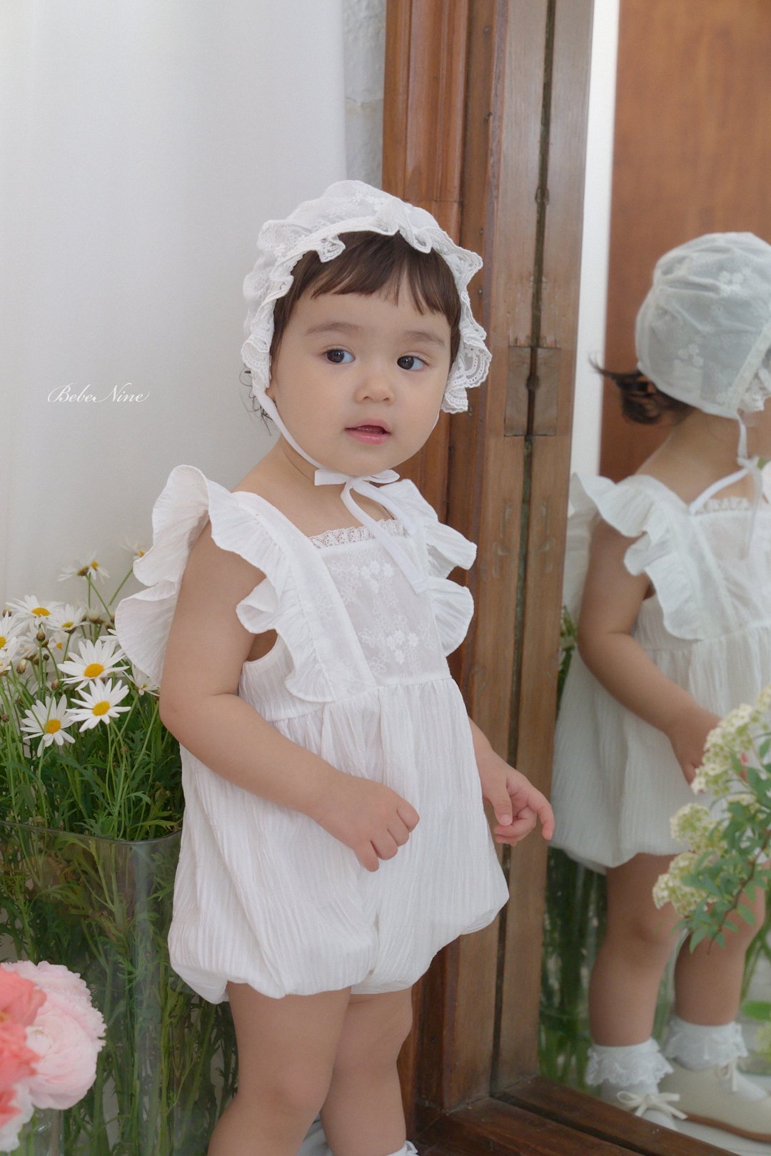 ☀️預訂 韓國直送☀️🇰🇷Bebenine蕾絲荷葉邊背心包屁衣