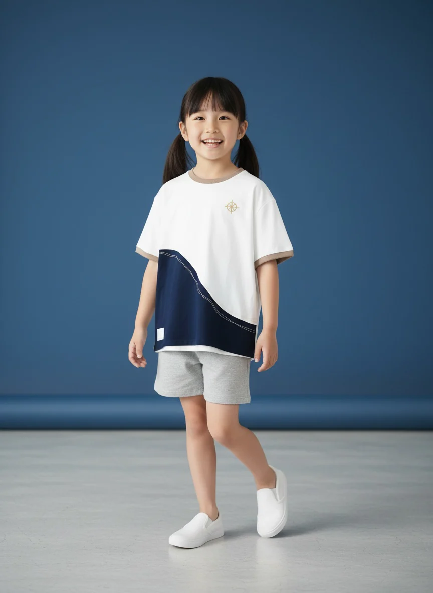 MOMOJI Antibes Tee (2-French Riveria Blue) | Hooman (Adult/Kids)