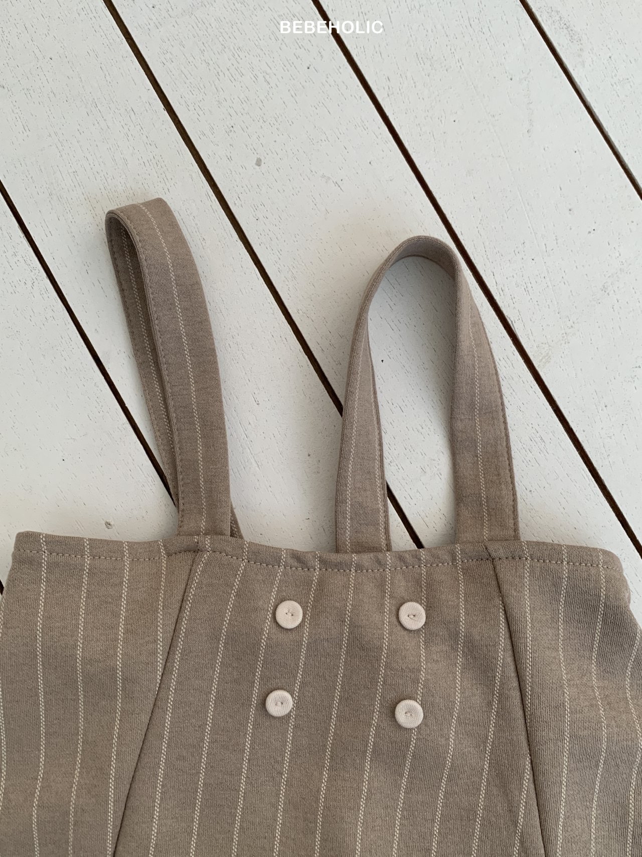 🌸預訂 韓國直送🌸🇰🇷BEBEHOLIC三色縫線條紋吊帶連身褲