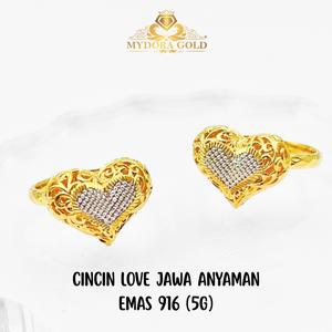 MYDORA Cincin Love Jawa Anyaman (5G) l EMAS 916/22K