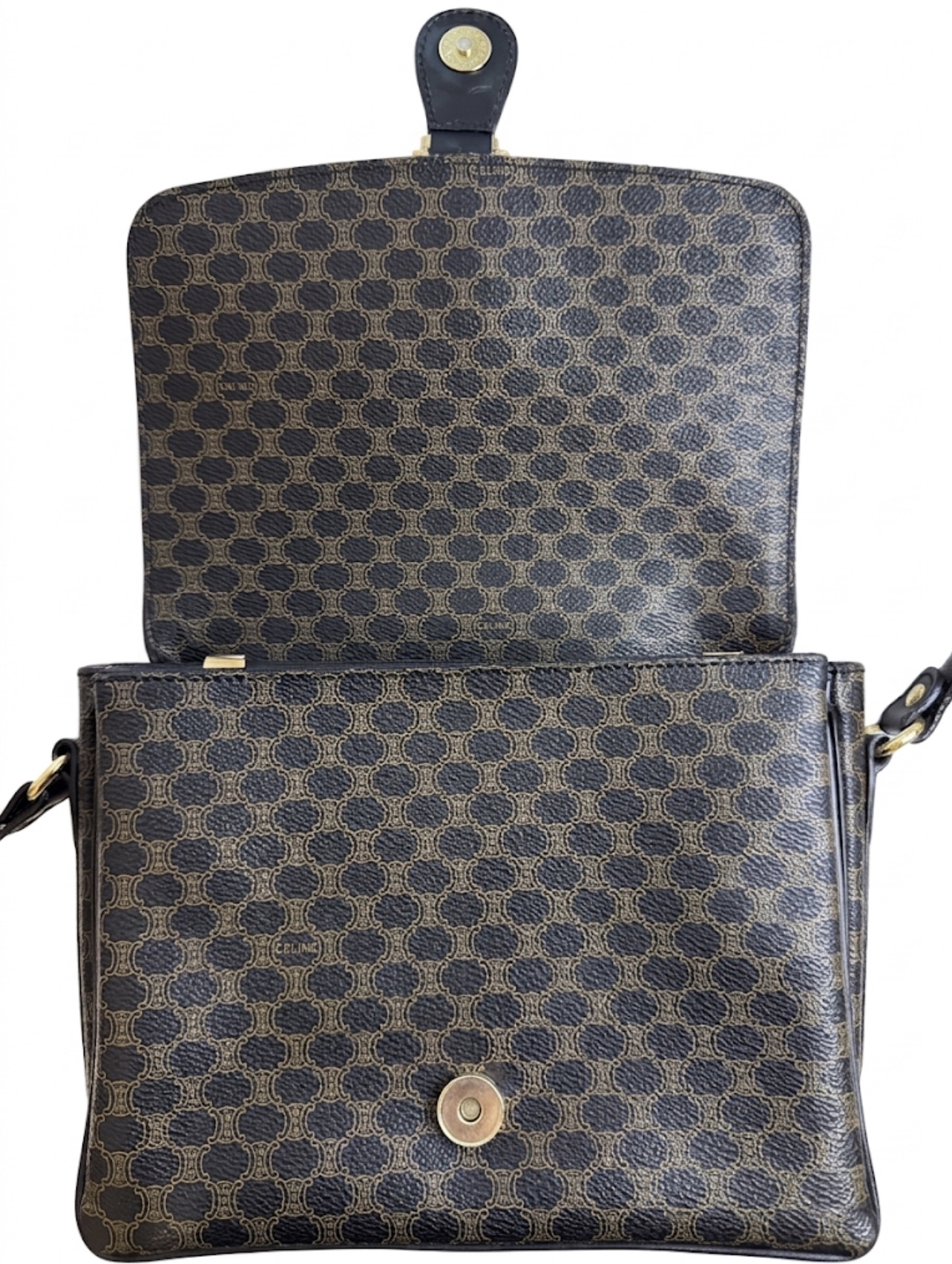 Celine Black Macadam Shoulder Bag