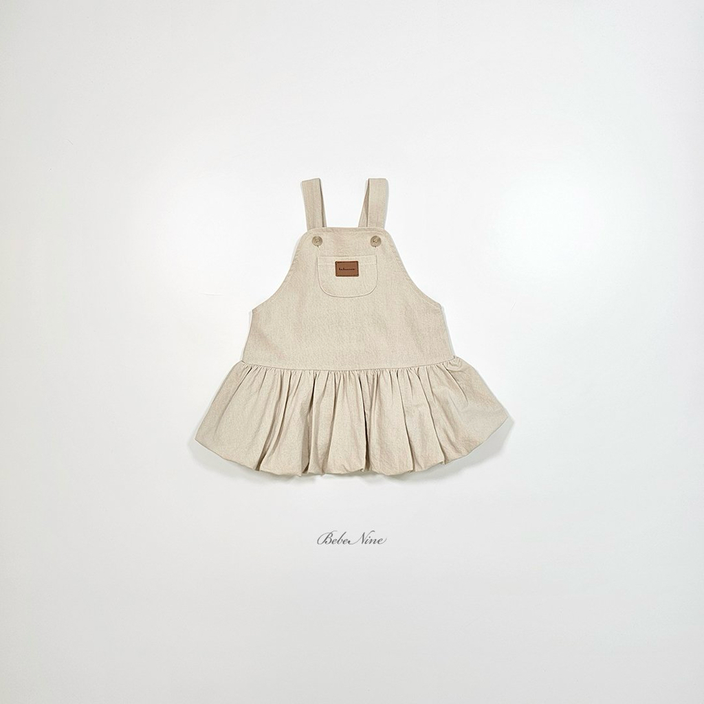 ☀️預訂 韓國直送☀️🇰🇷Bebenine三色泡泡下擺口袋純棉吊帶連身裙