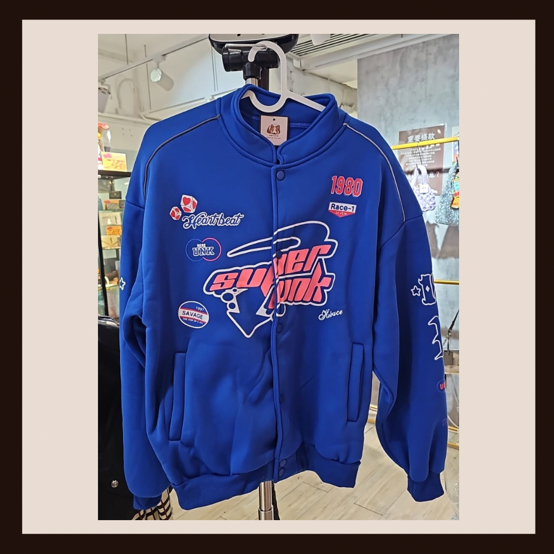 Super Punk Y2K 復古賽車風棒球夾克