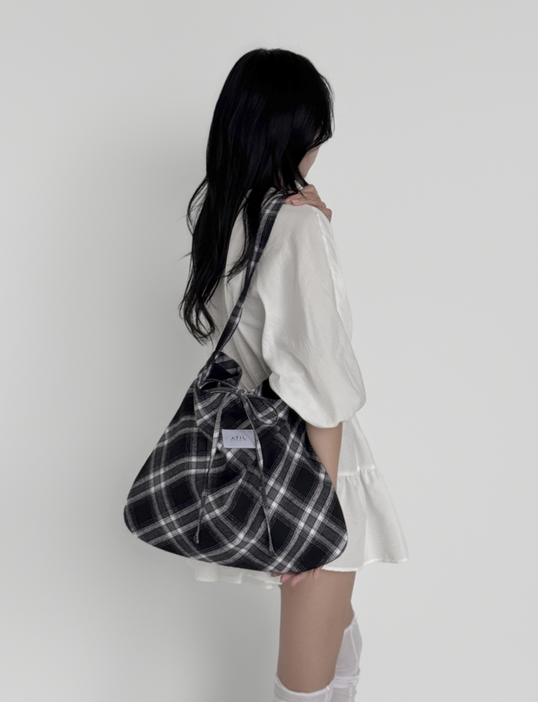 Atil Studio Cozy Check Shoulder Bag